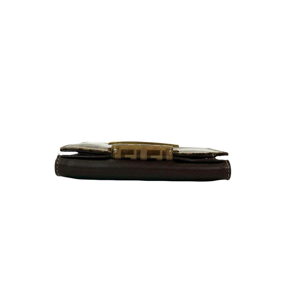 Fendi Brown Leather Patent Leather Wallet (Bi-Fold) (Pre-Owned)