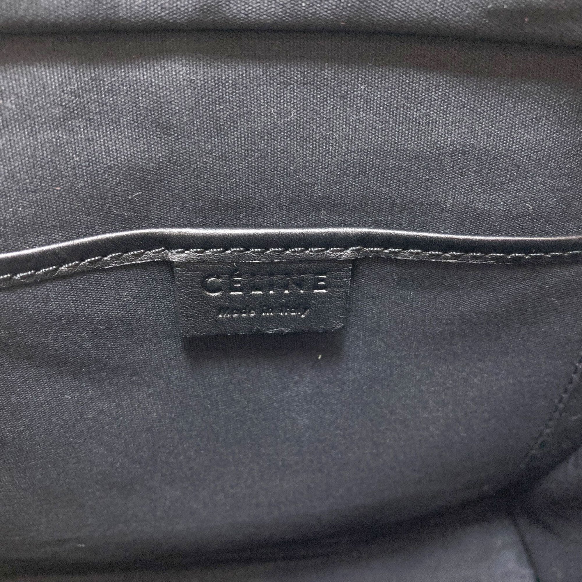 Celine Beige Black Khaki Leather Handbag (Pre-Owned)