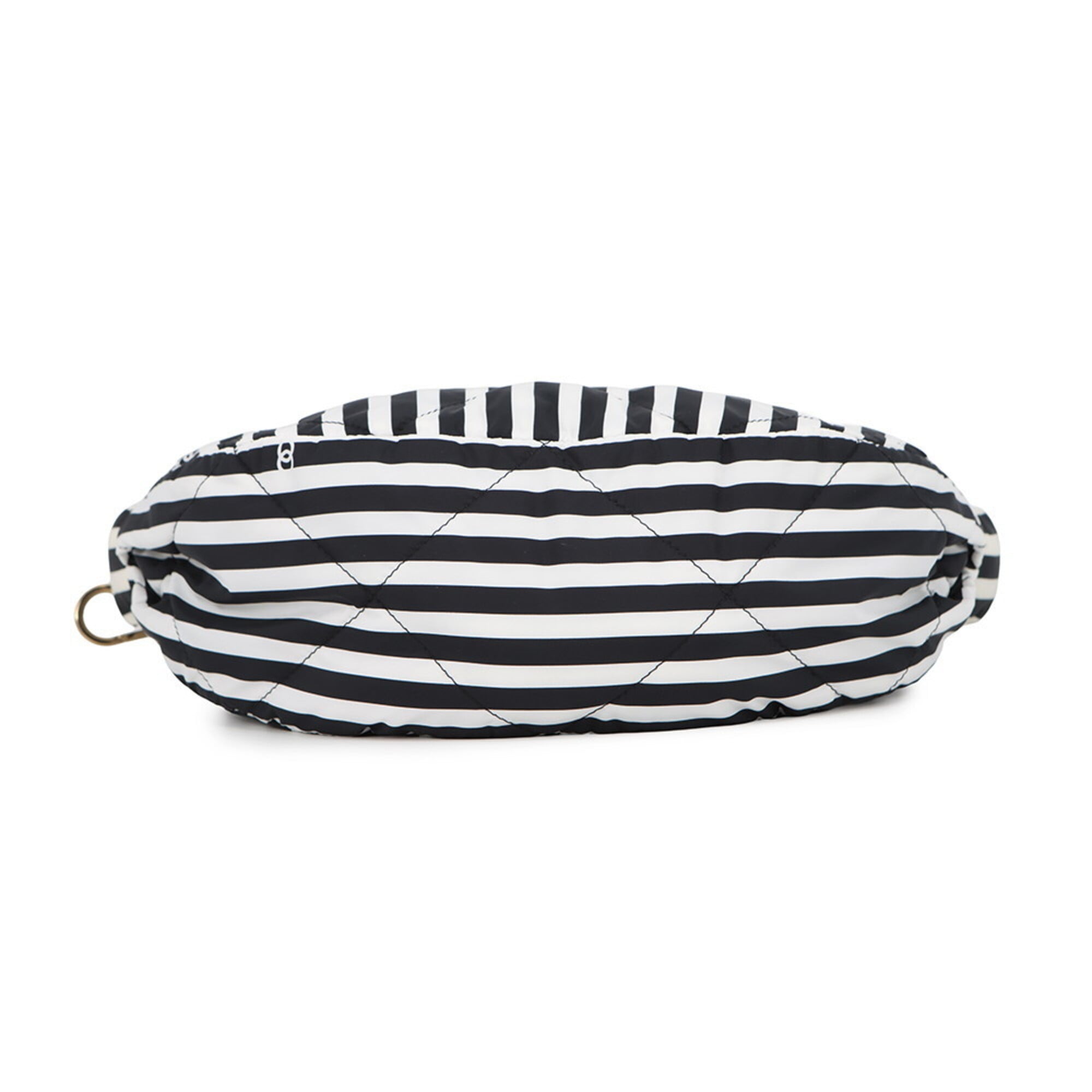 Chanel Black White Nylon Handbag Shoulder Bag (Pre-Owned)