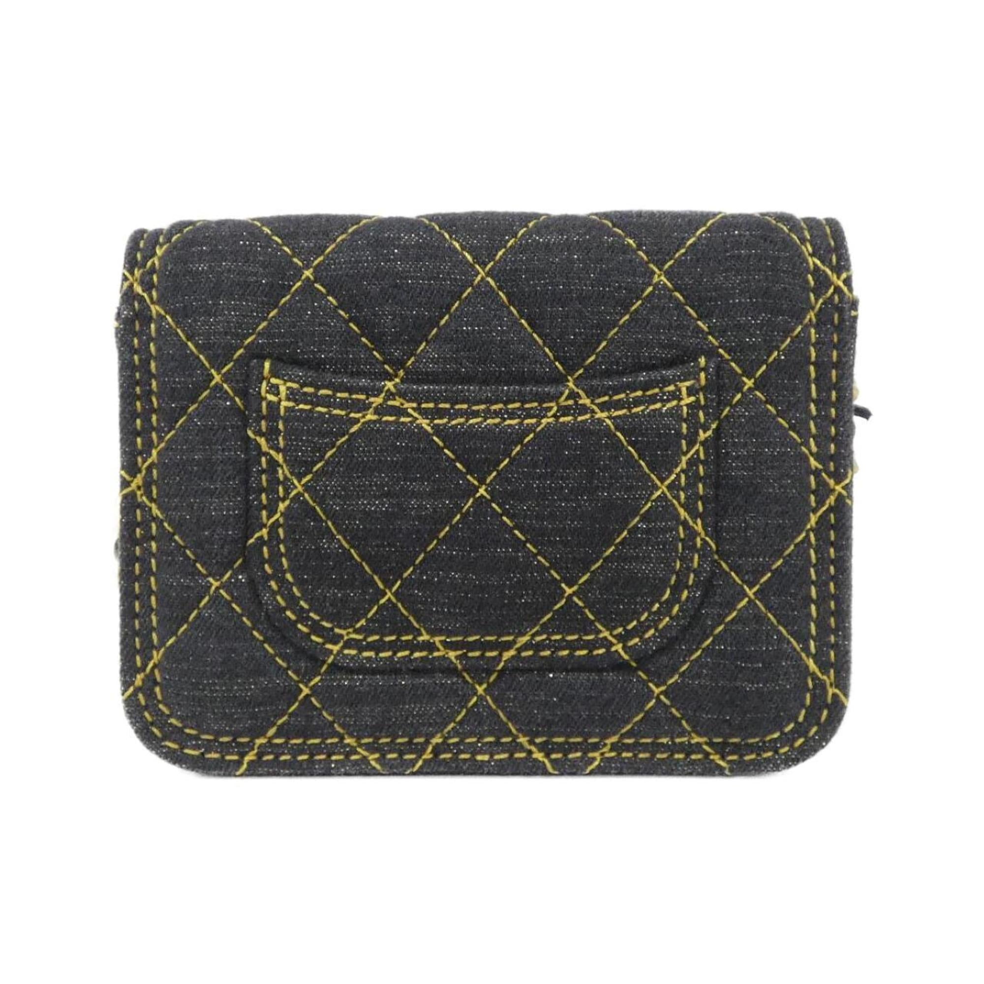 Chanel Black Denim Handbag Shoulder Bag (Pre-Owned)