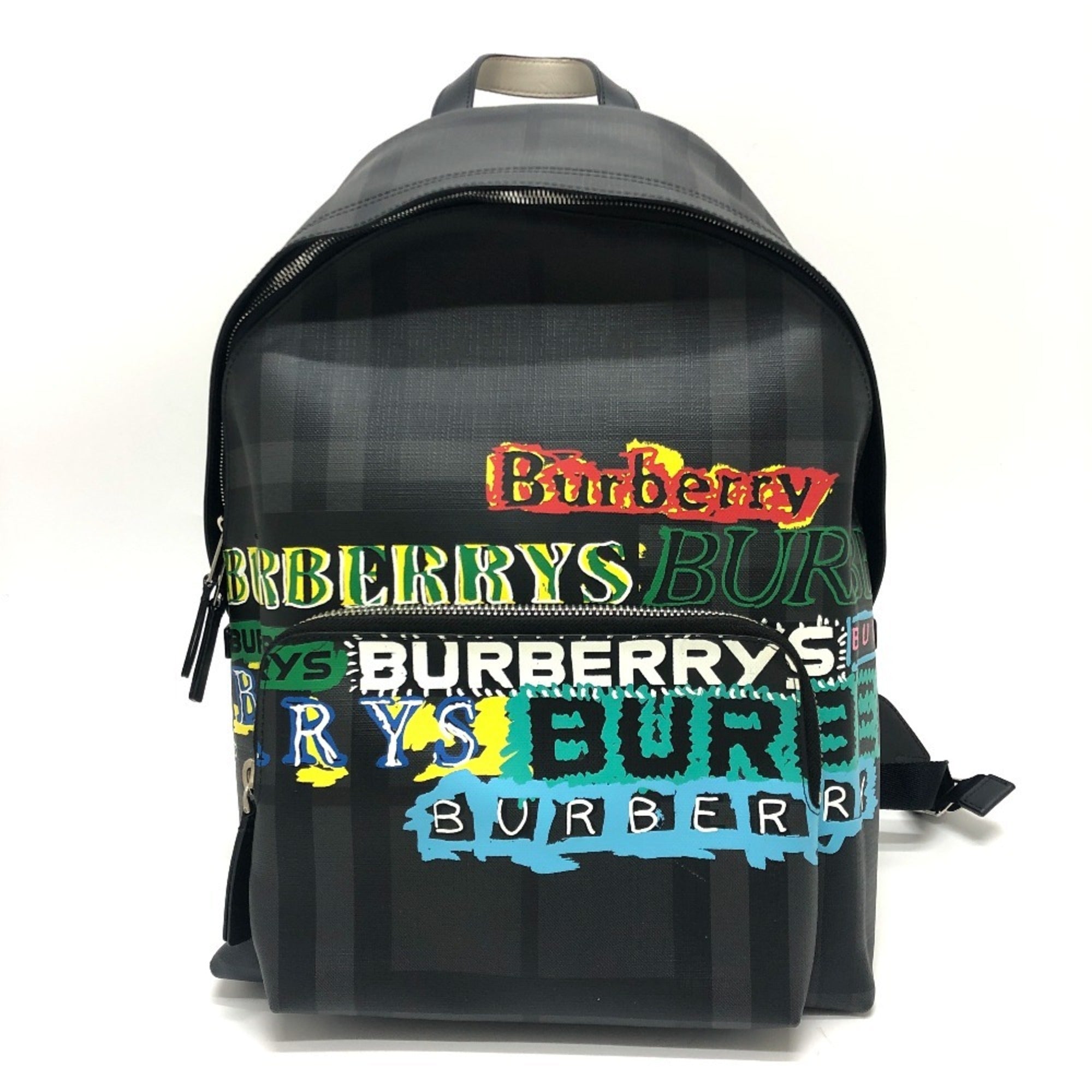 Burberry Gray Multi-Color Pvc Backpack (Pre-Owned)