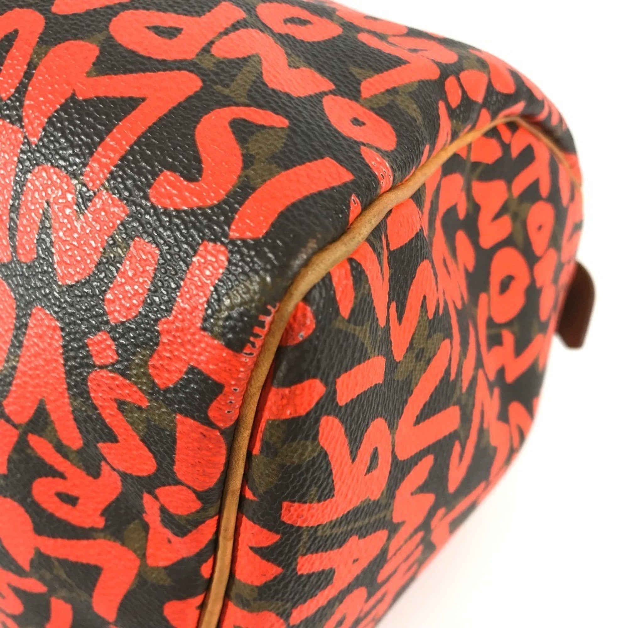 Louis Vuitton Monogram Graffiti Lv Orange Orange Monogram Graffiti Boston Bag Handbag (Pre-Owned)