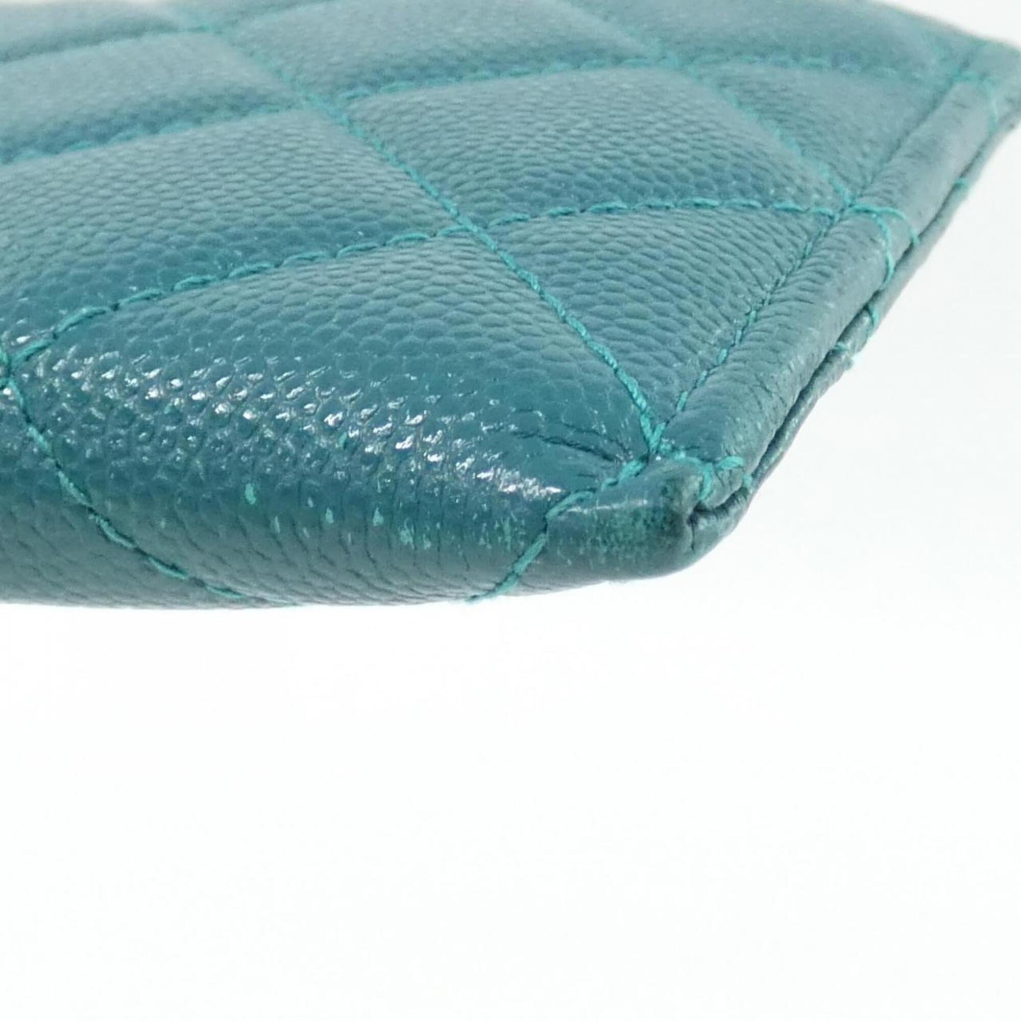 Chanel Green Grained Calfskin Handbag Pouch (Pre-Owned)