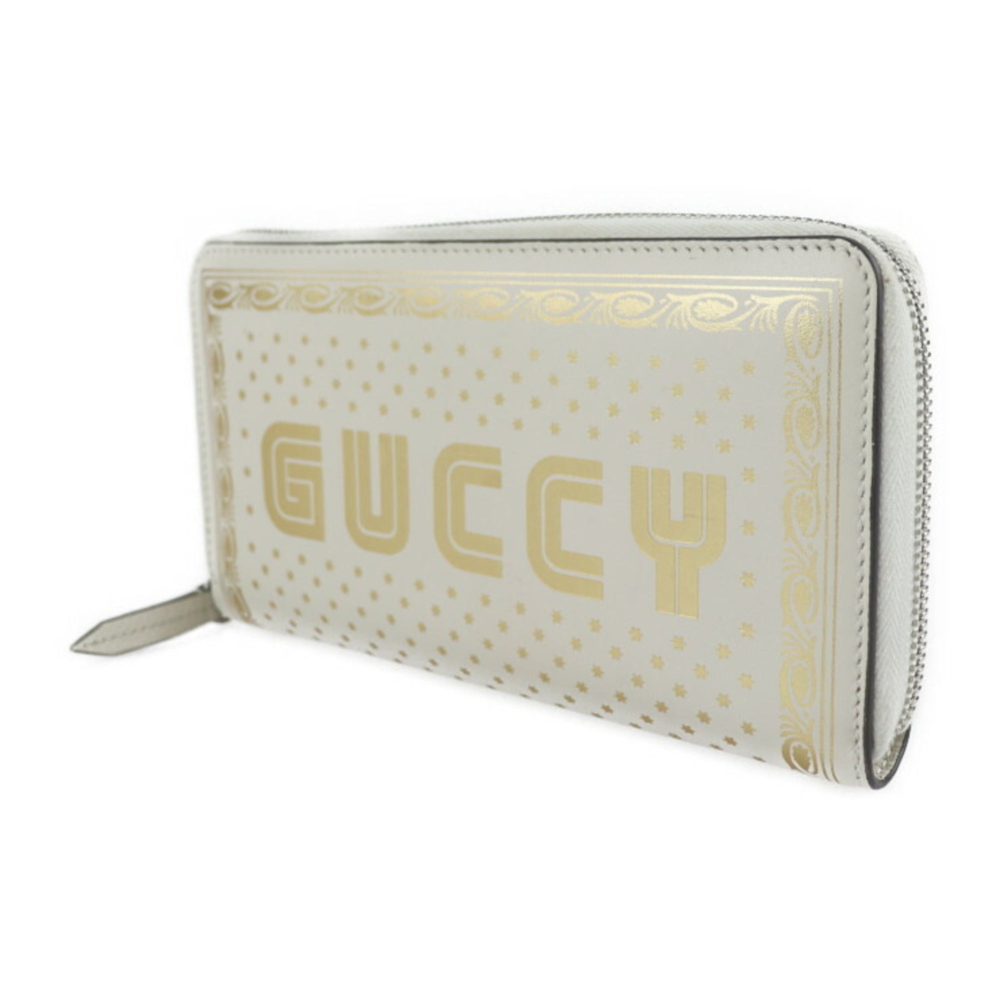 Gucci Gold Ivory Leather Long Wallet (Bi-Fold) (Pre-Owned)