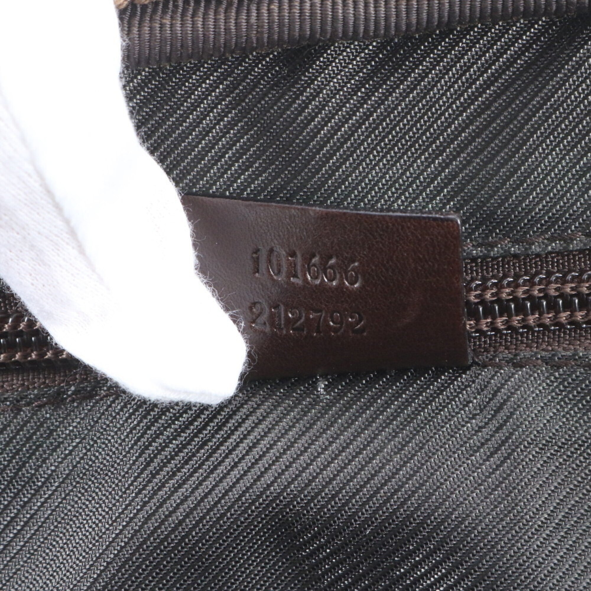 Gucci Beige Brown Leather Coated Canvas Briefcase (Pre-Owned)