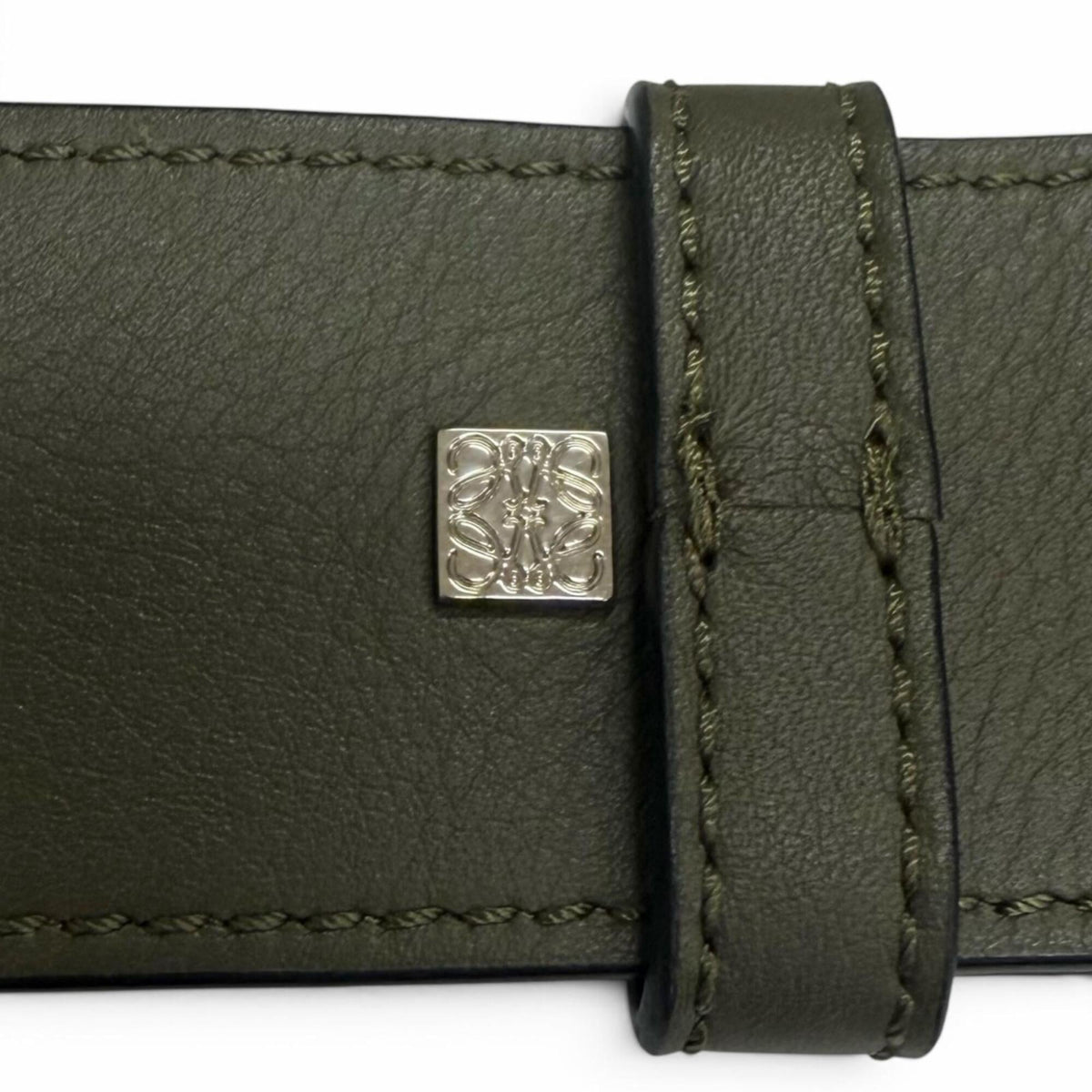 Loewe Khaki Leather Shoulder Bag Sling Bag (Pre-Owned)