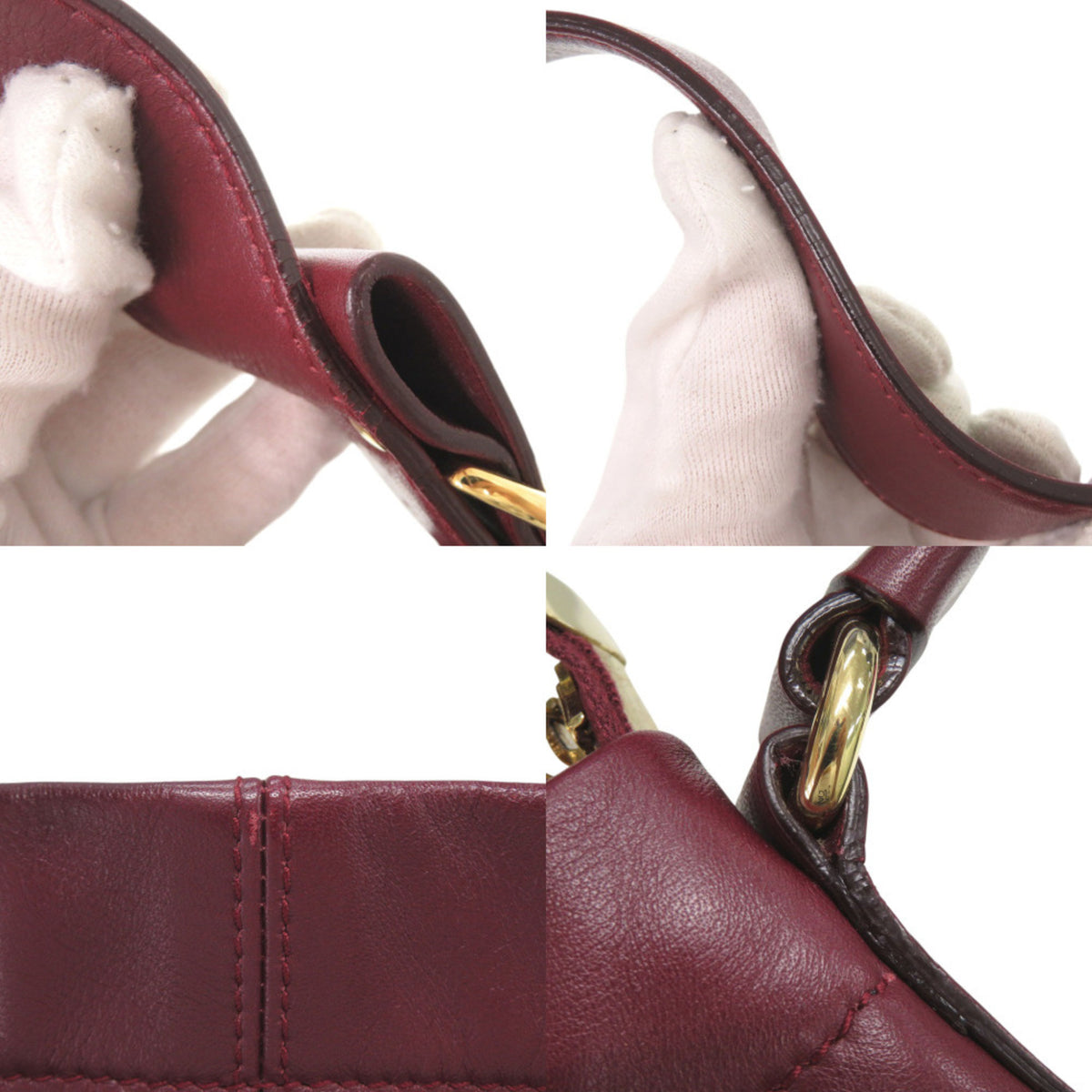 Salvatore Ferragamo Bordeaux Leather Shoulder Bag (Pre-Owned)