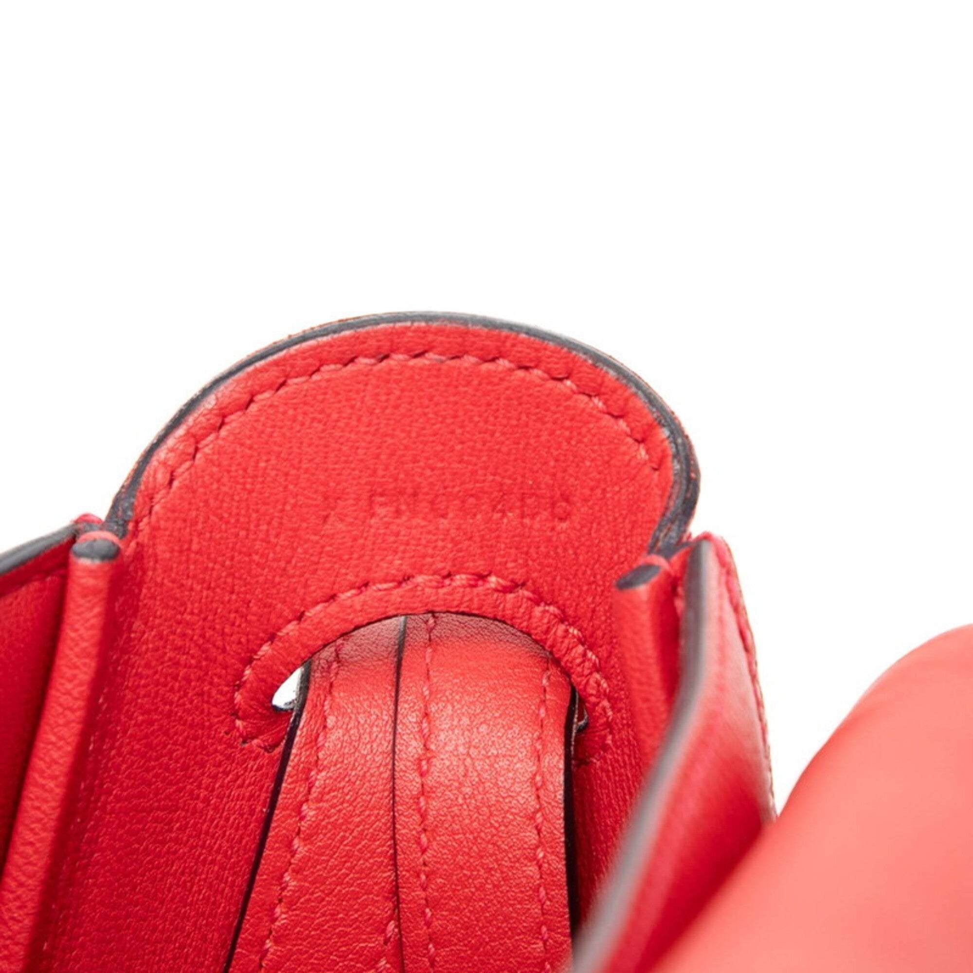 Hermes Red Color Swift Leather Epsom Leather Shoulder Bag (Pre-Owned)