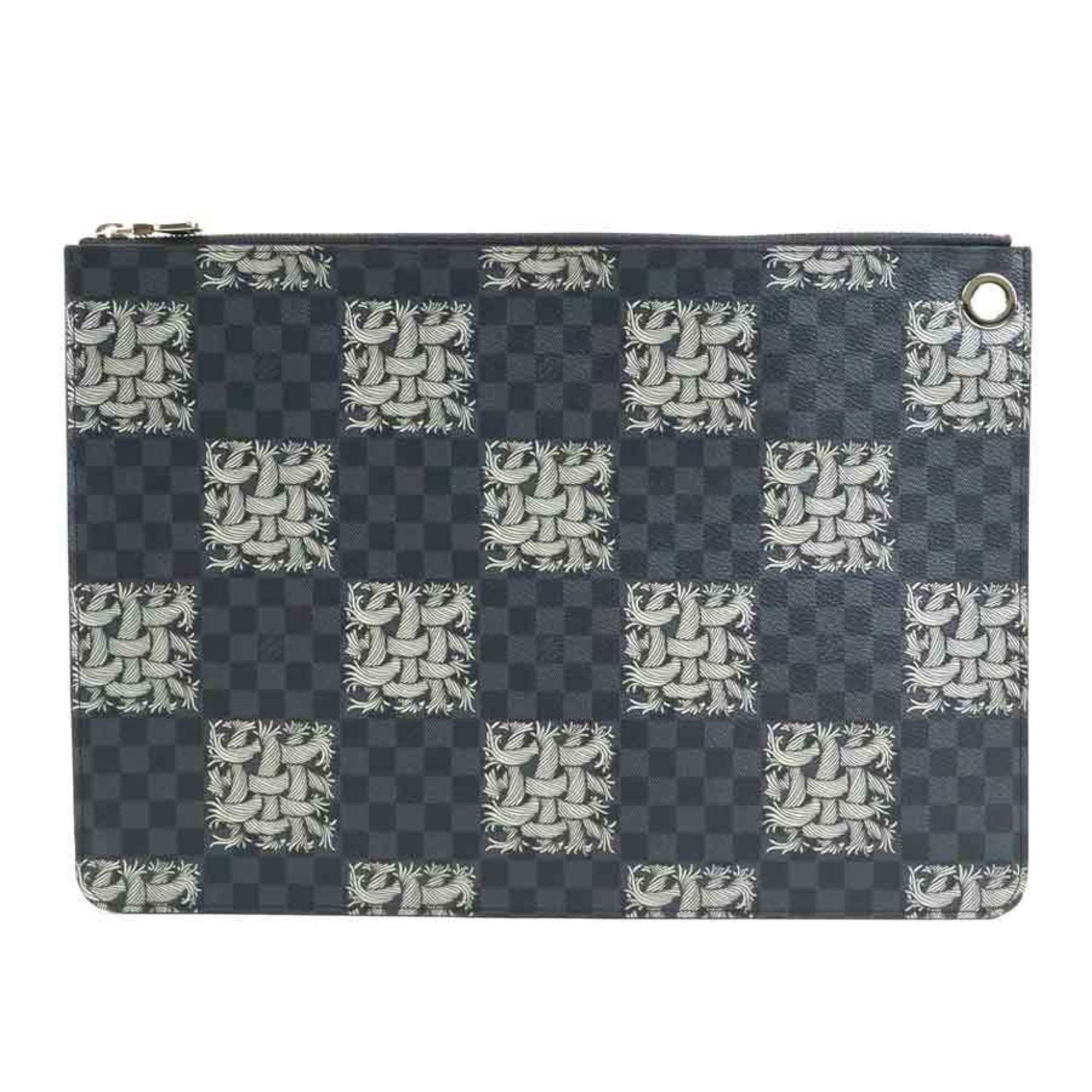 Louis Vuitton Black Damier Graphite Clutch Bag Pochette (Pre-Owned)