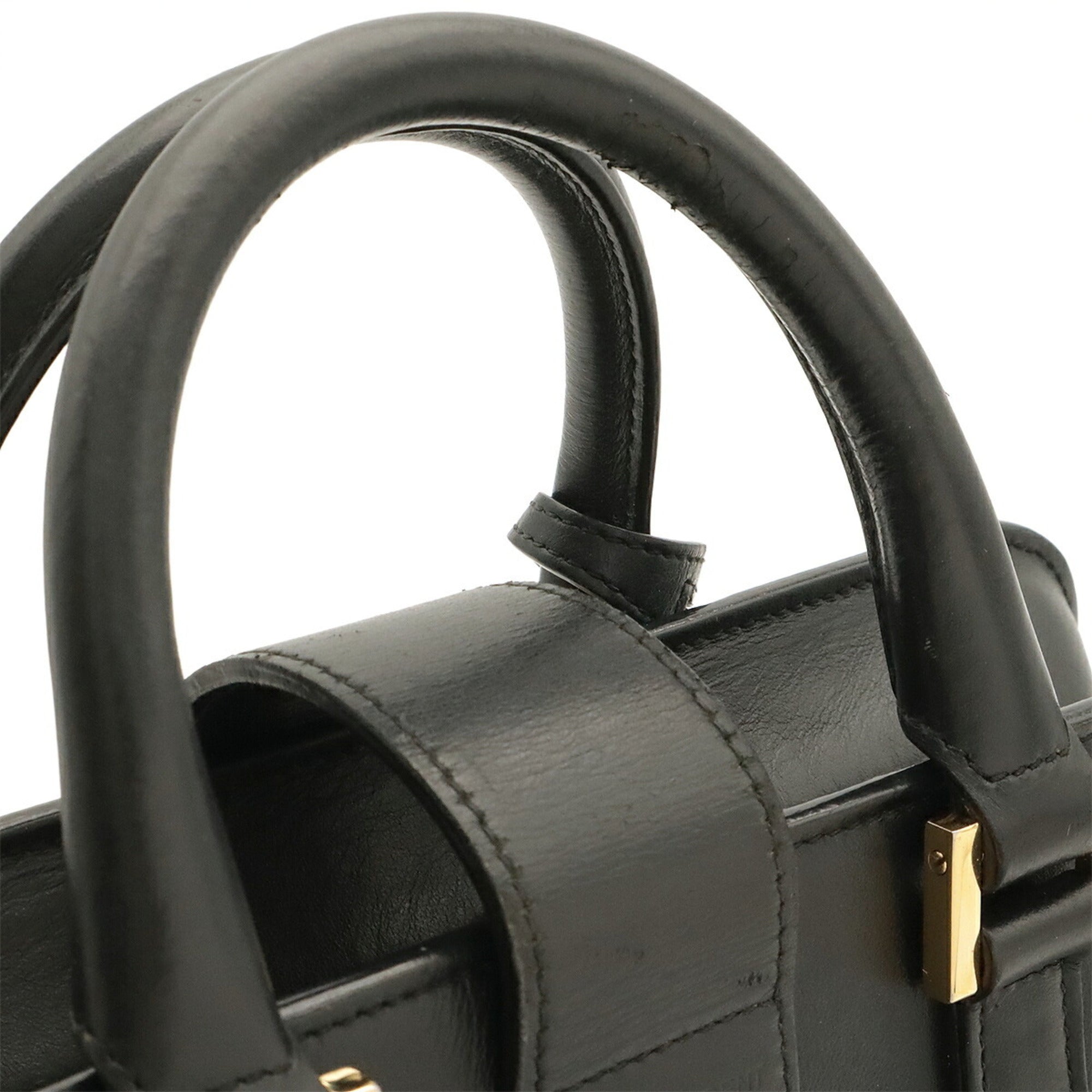 Yves Saint Laurent Black Leather Handbag Shoulder Bag (Pre-Owned)