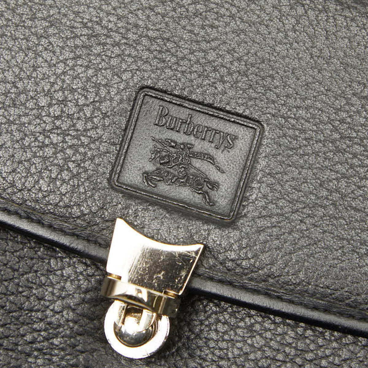 Burberry Black Leather Handbag Shoulder Bag (Pre-Owned)