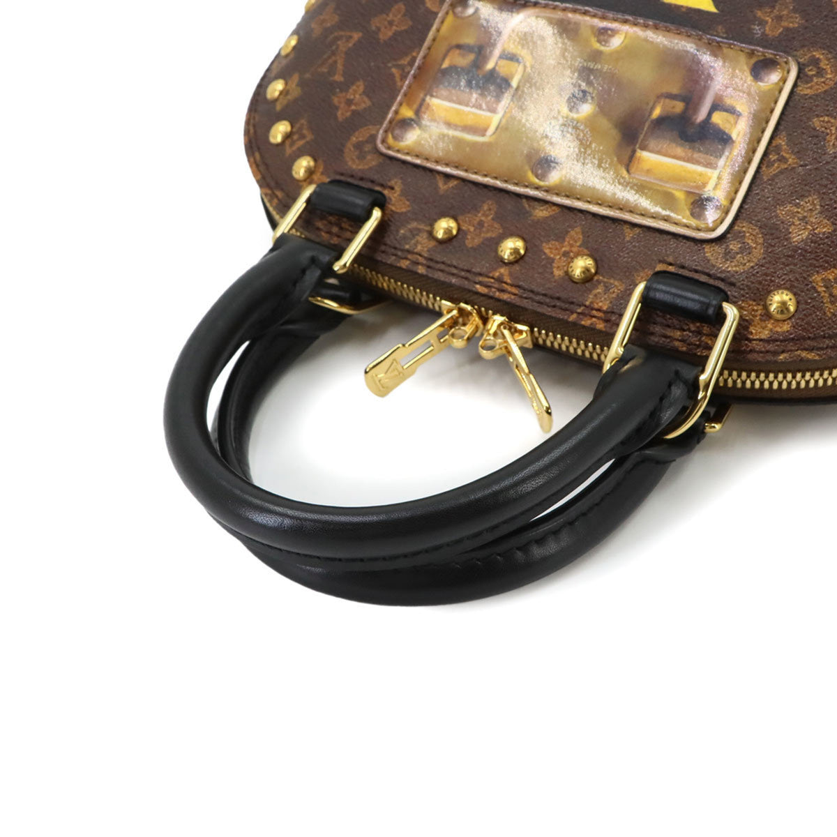 Louis Vuitton Brown Monogram Canvas Leather Handbag (Pre-Owned)