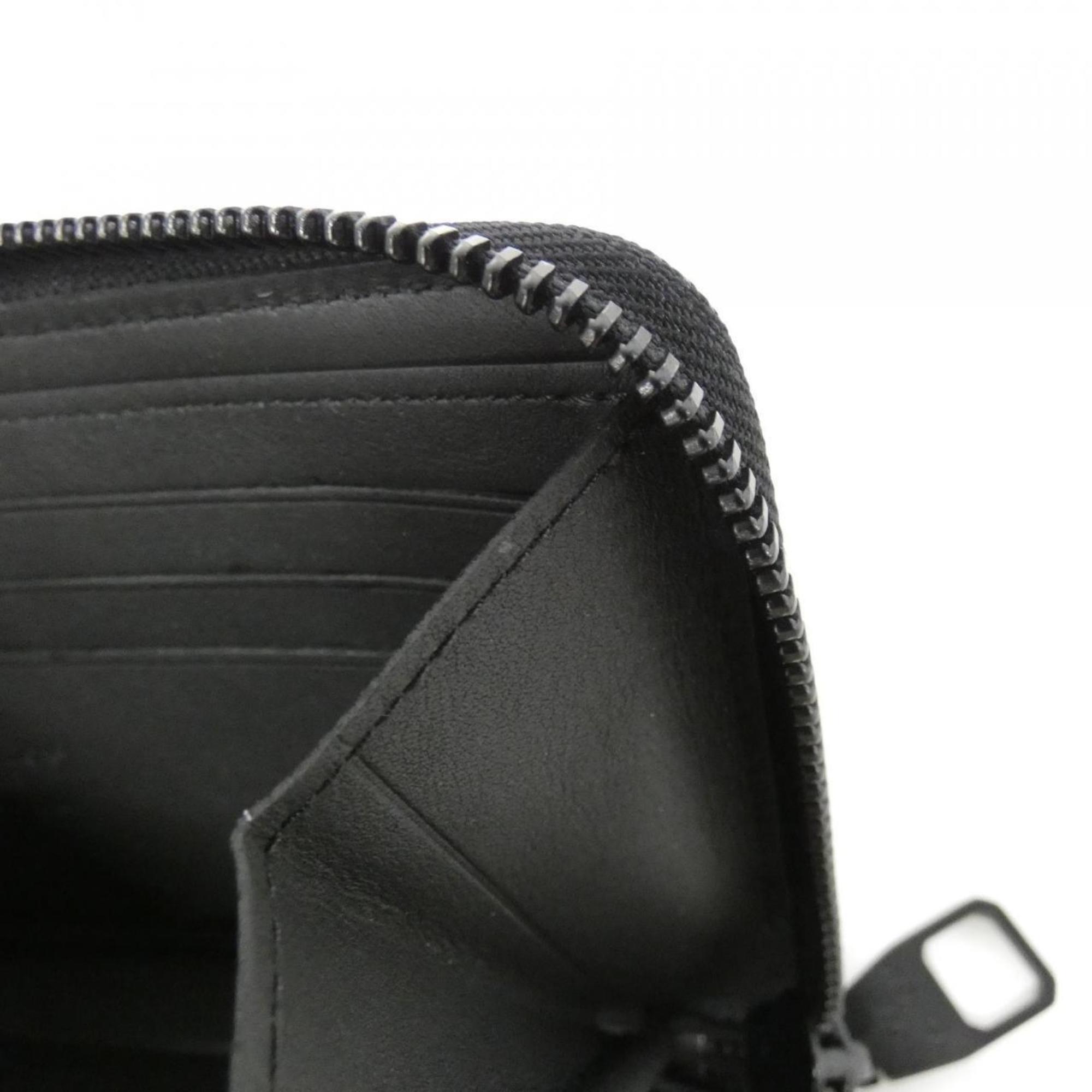 Louis Vuitton Black Leather Long Wallet (Bi-Fold) (Pre-Owned)