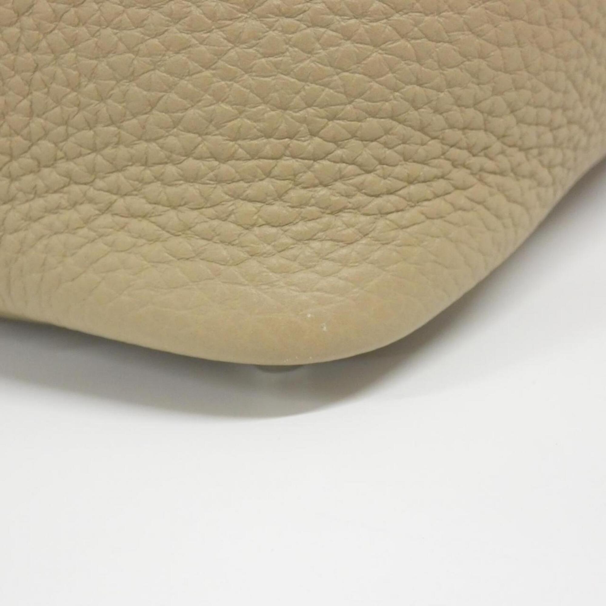 Hermes Beige Taurillon Clemence Leather Handbag (Pre-Owned)