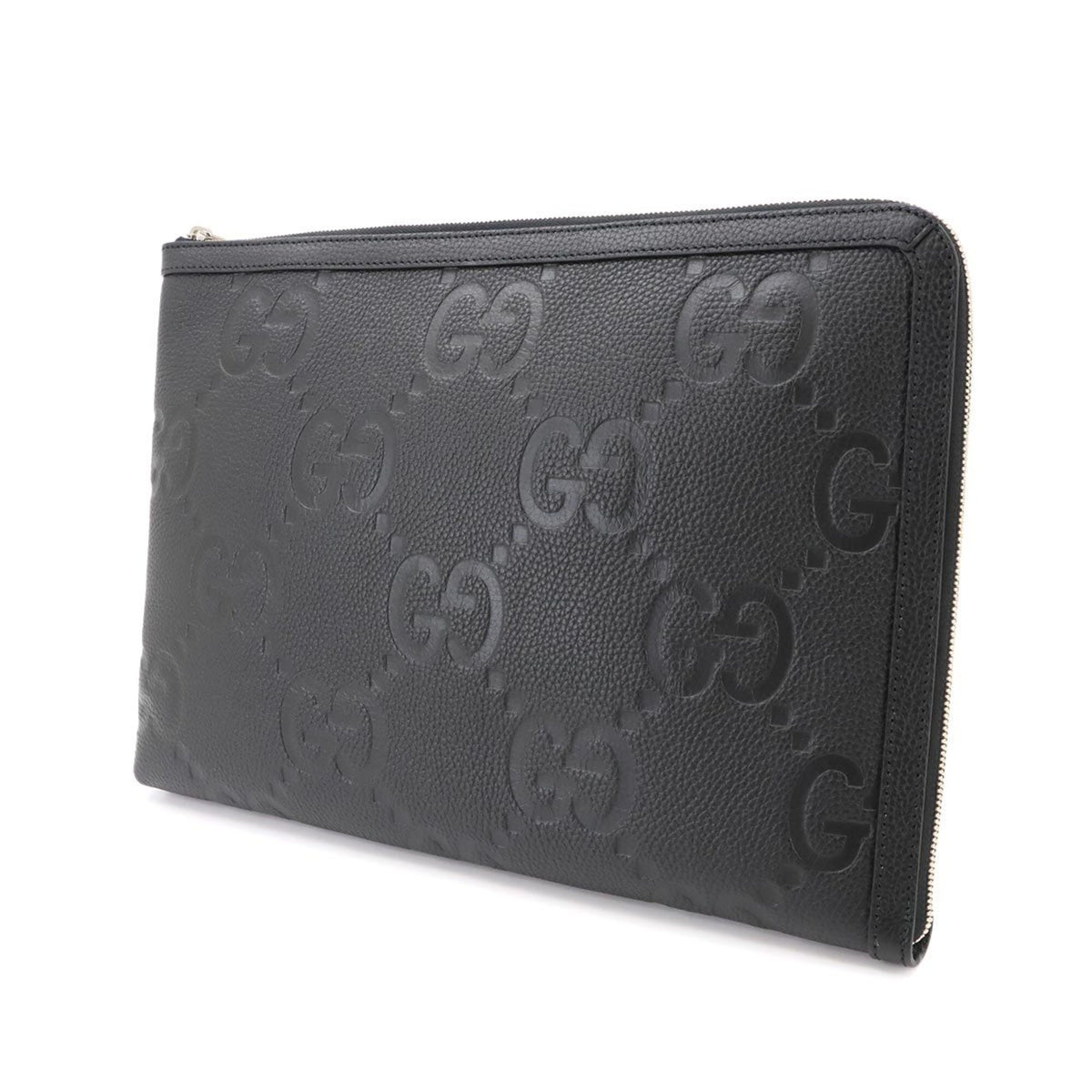 Gucci Black Leather Clutch Bag Document Case (Pre-Owned)