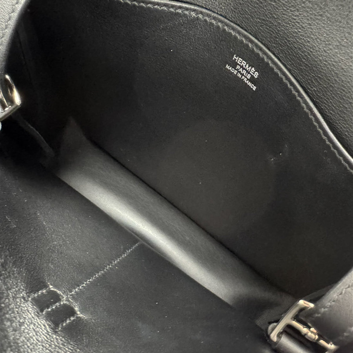 Hermes Black Swift Leather Handbag Shoulder Bag (Pre-Owned)