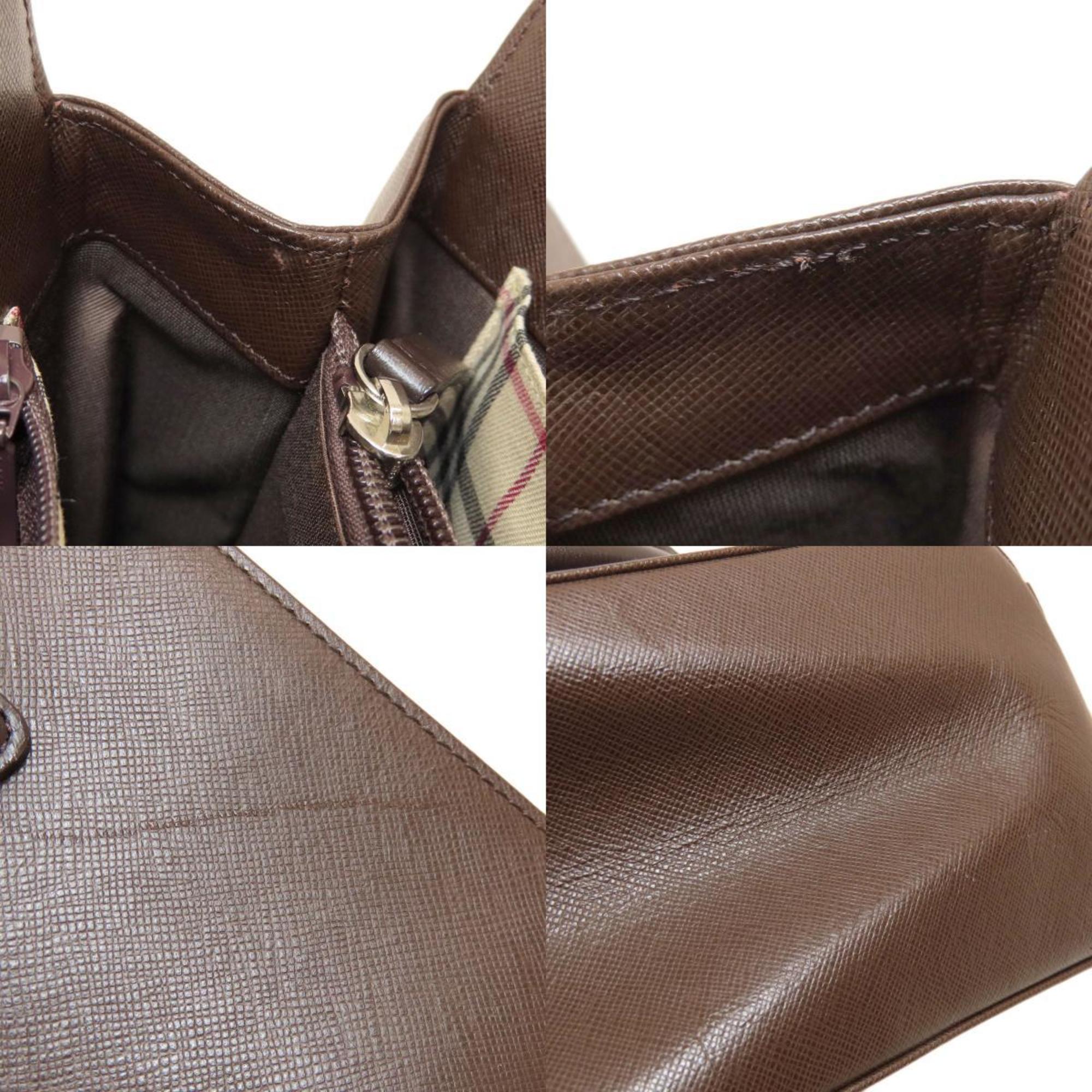 Burberry Dark Brown Leather Handbag (Pre-Owned)