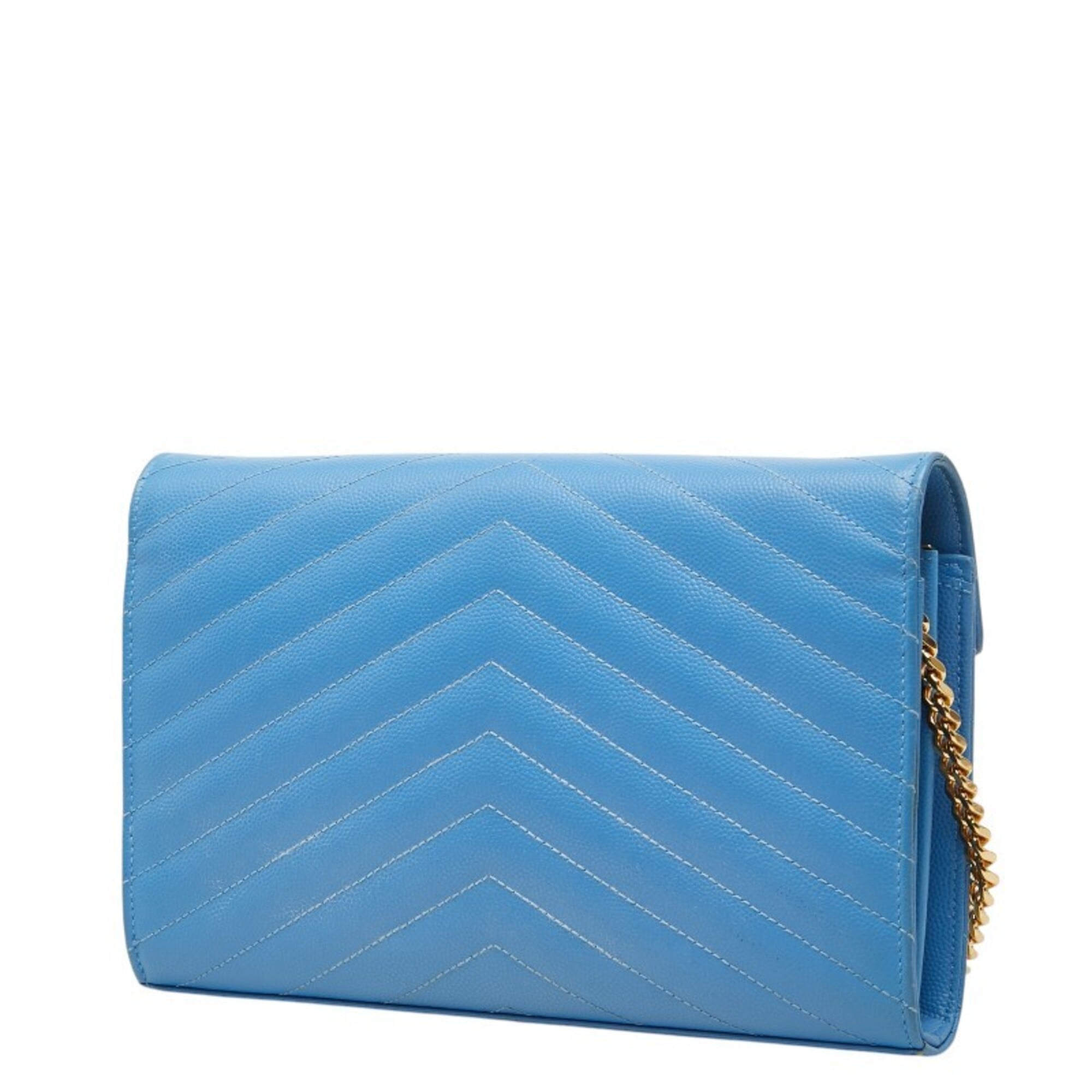 Saint Laurent Blue Gold Leather Shoulder Bag (Pre-Owned)