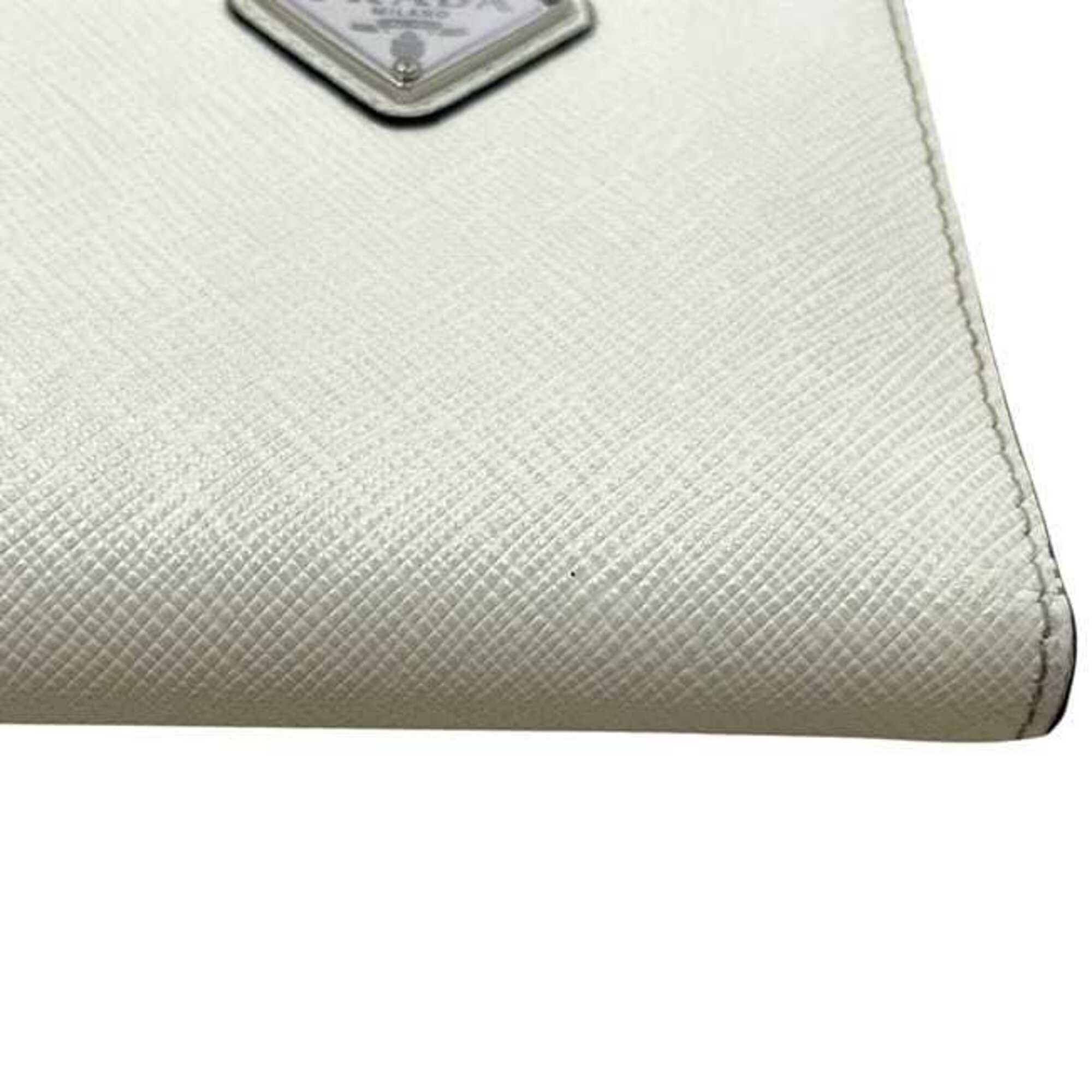 Prada White Leather Wallet (Bi-Fold) (Pre-Owned)
