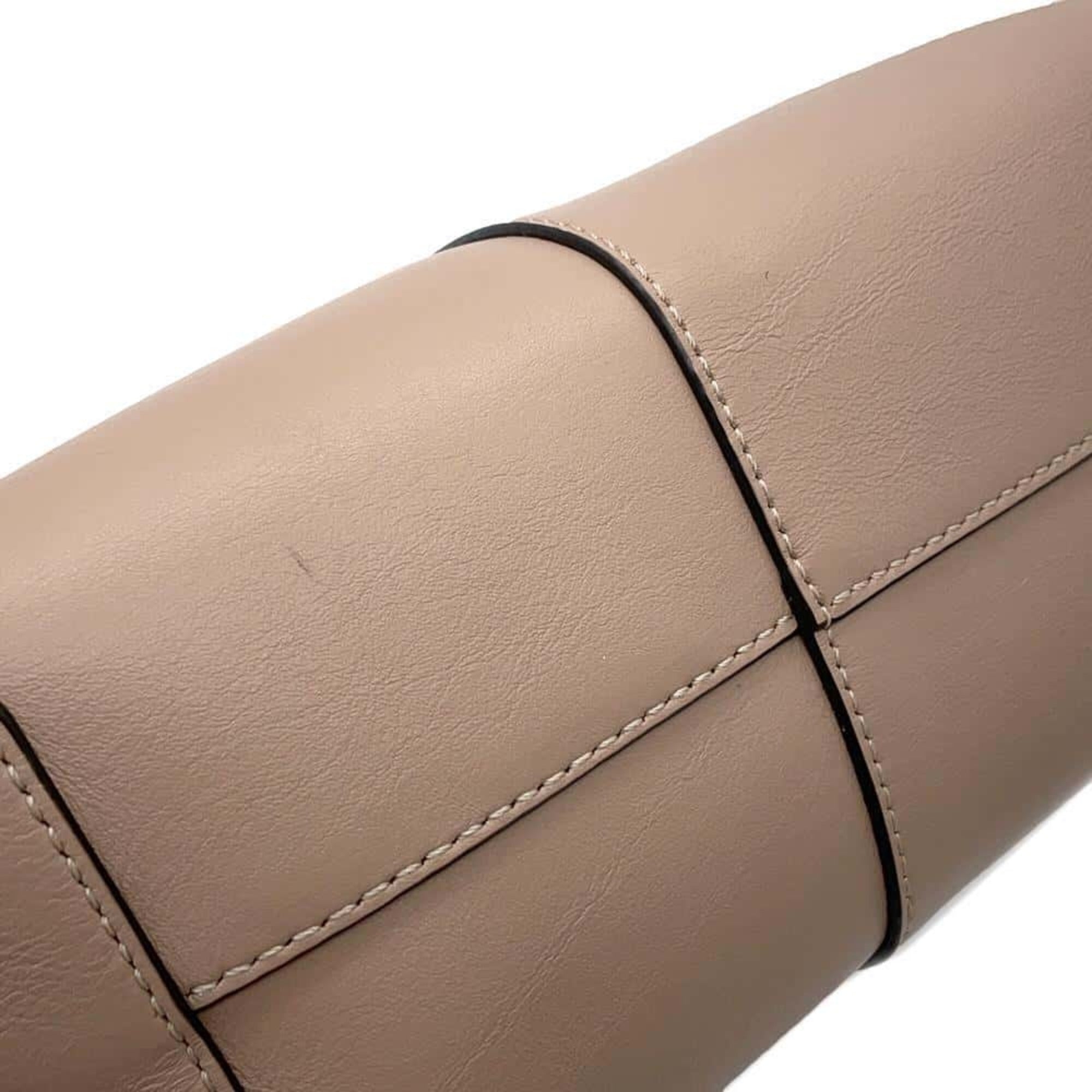 Tod's Pink Beige Leather Handbag Shoulder Bag (Pre-Owned)