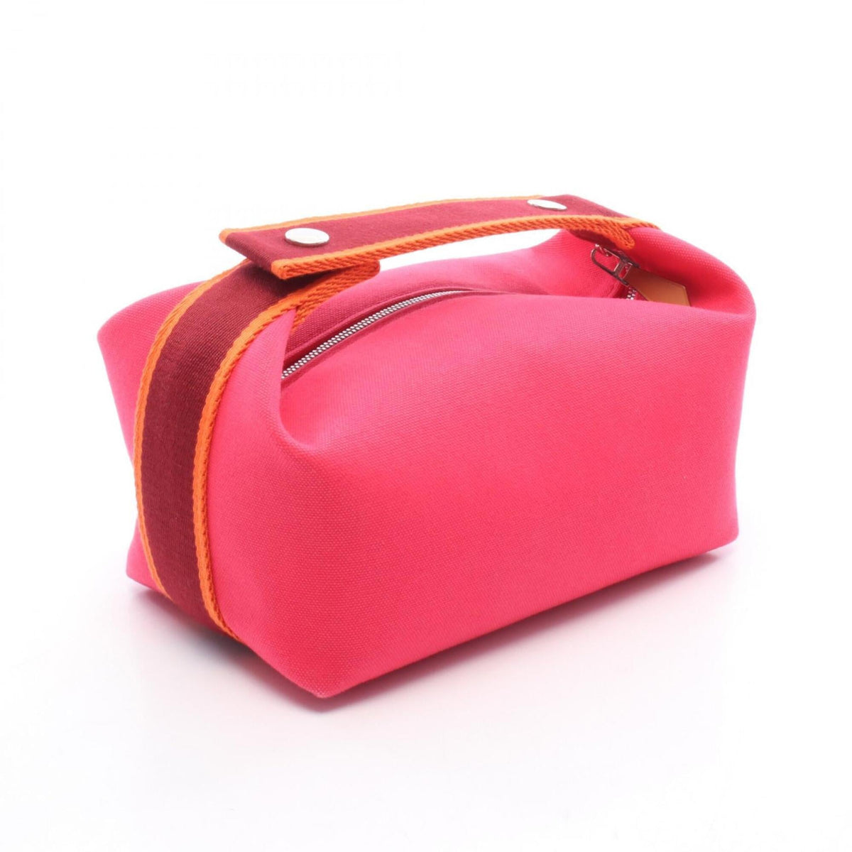 Hermes Bordeaux Orange Pink Canvas Handbag (Pre-Owned)