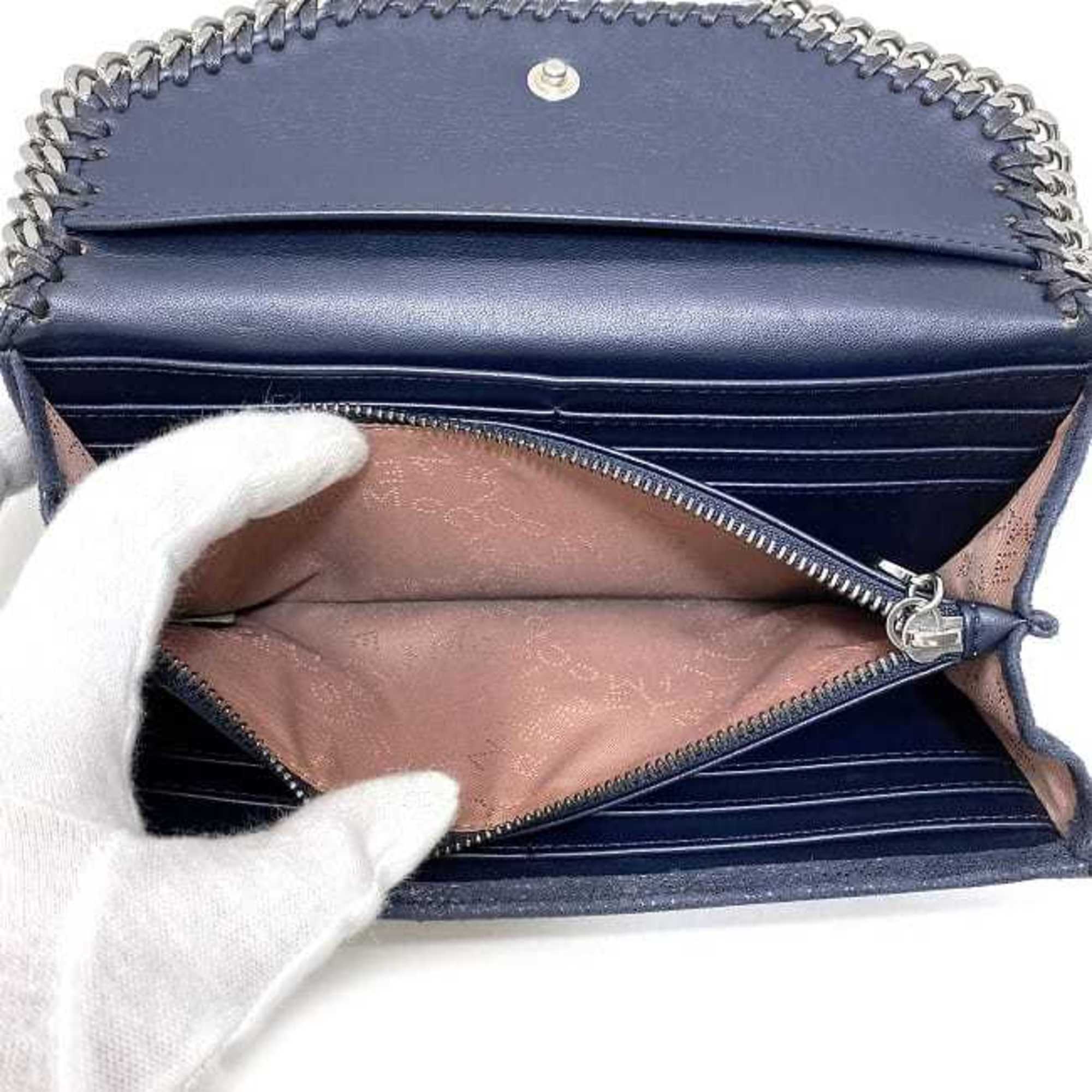 Stella Mccartney Navy Silver Polyester Metal Long Wallet (Bi-Fold) (Pre-Owned)
