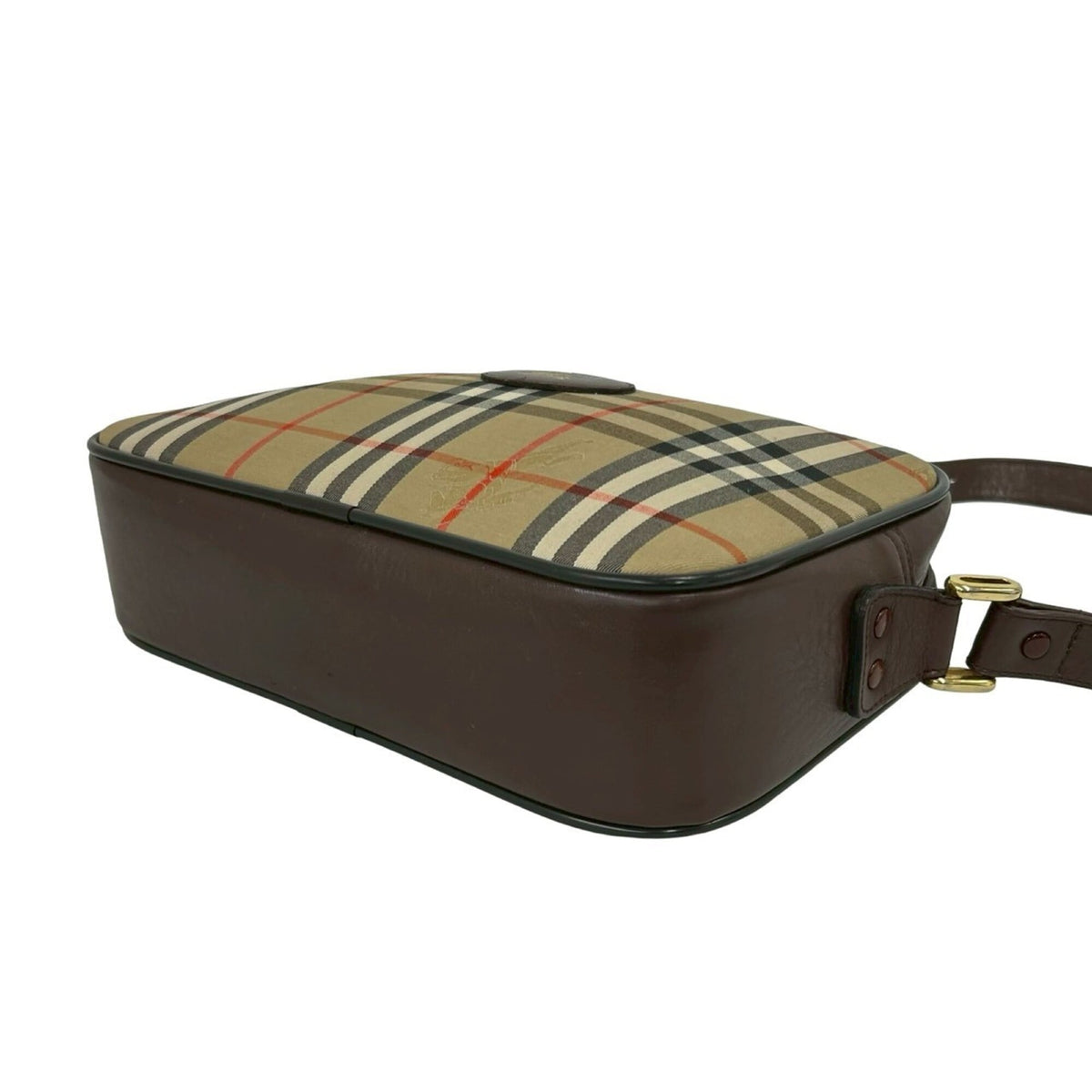Burberry Beige Brown Canvas Leather Pochette Shoulder Bag (Pre-Owned)