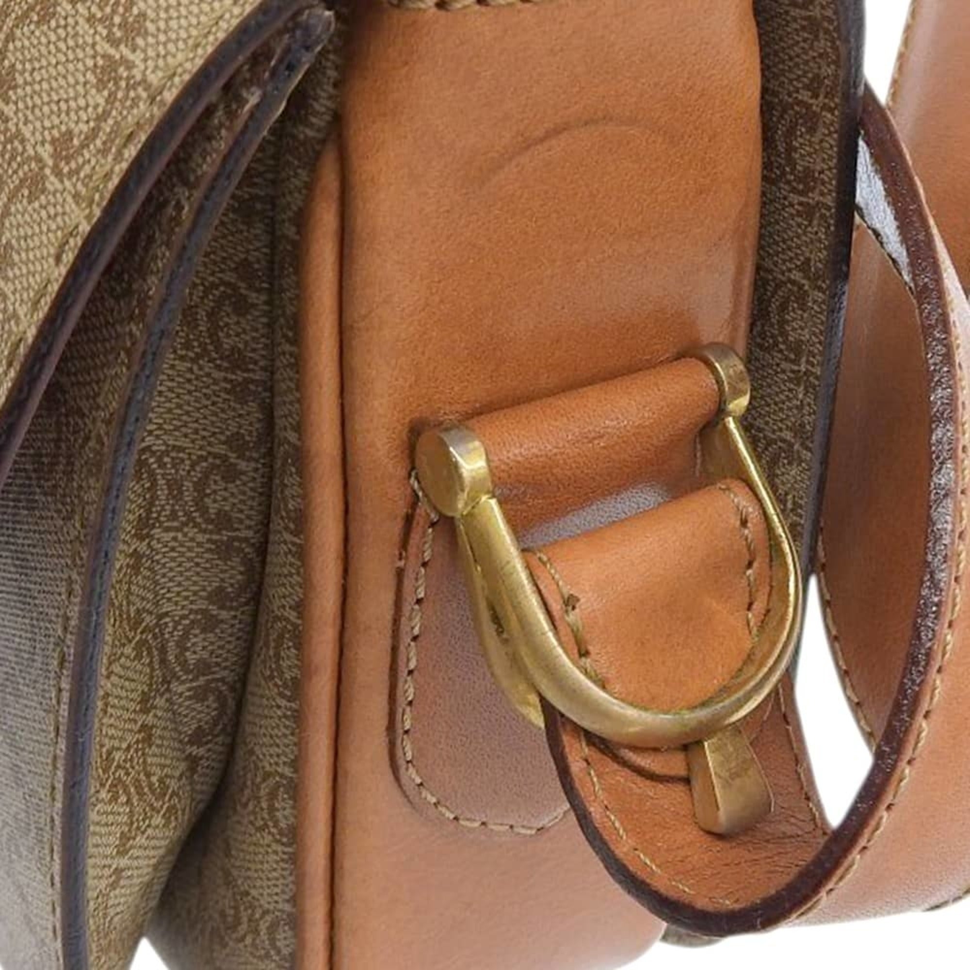 Celine Macadam Beige Coated Canvas Shoulder Bag (Pre-Owned)