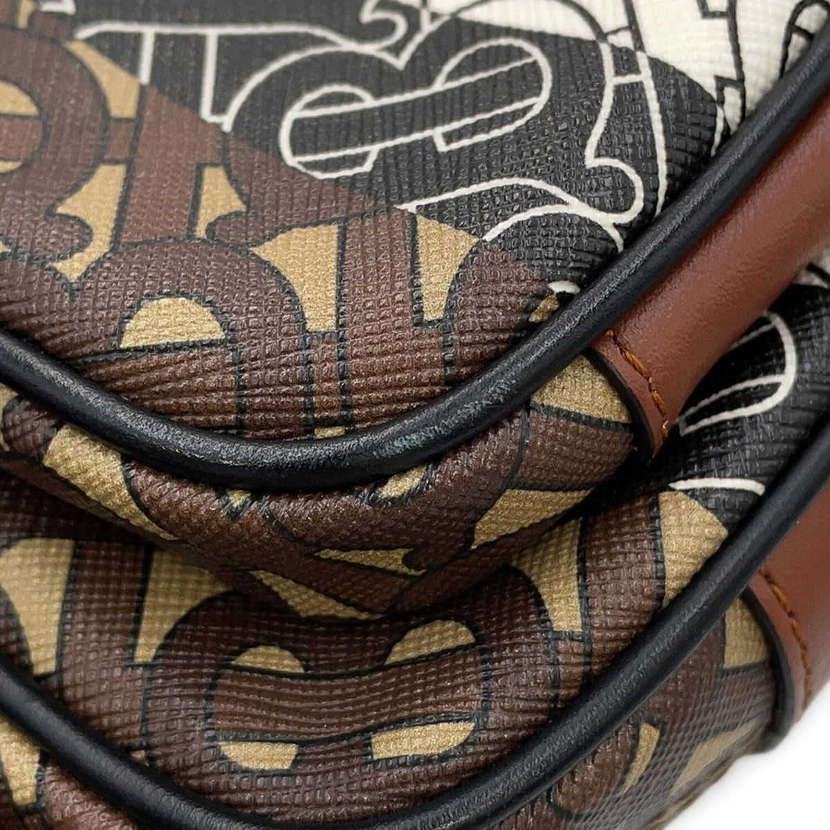 Burberry Black Brown White Leather Pvc Handbag Shoulder Bag (Pre-Owned)