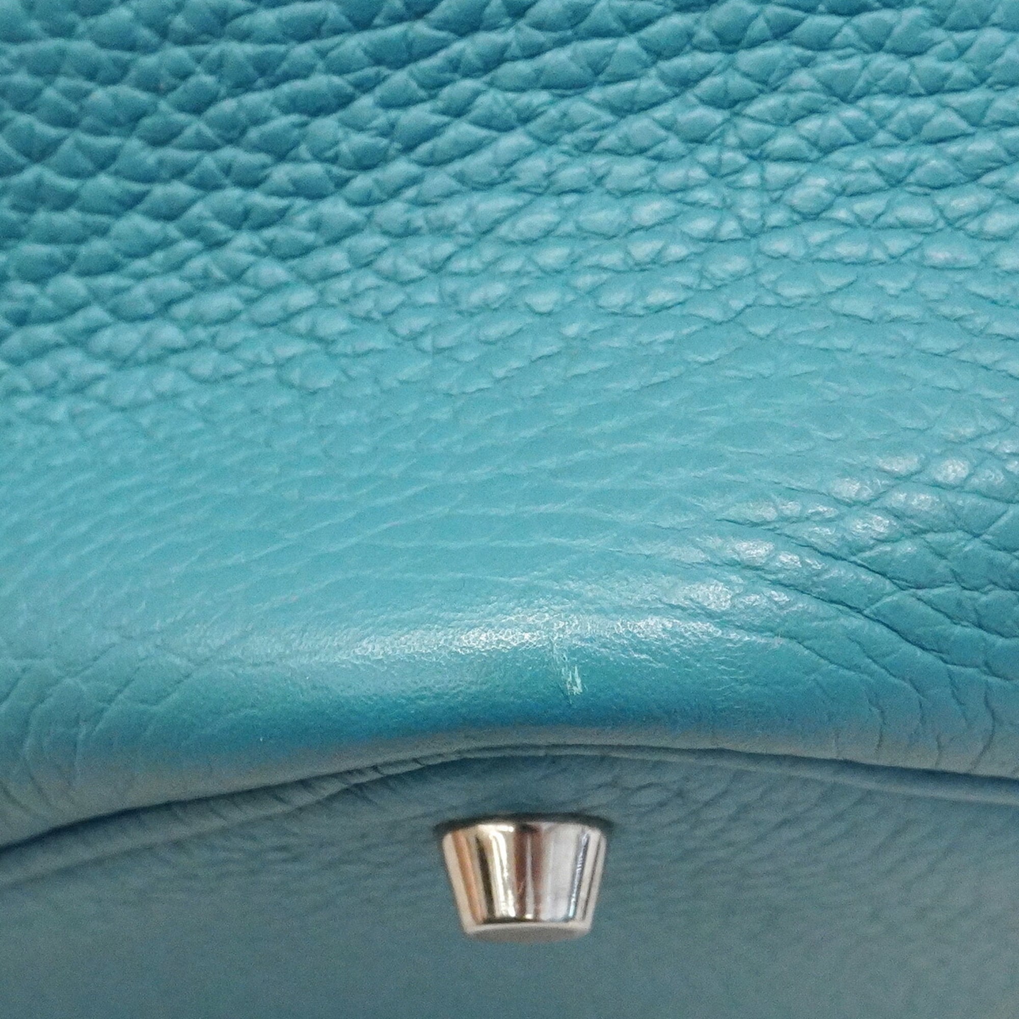 Hermes Blue Jean Taurillon Clemence Leather Handbag (Pre-Owned)