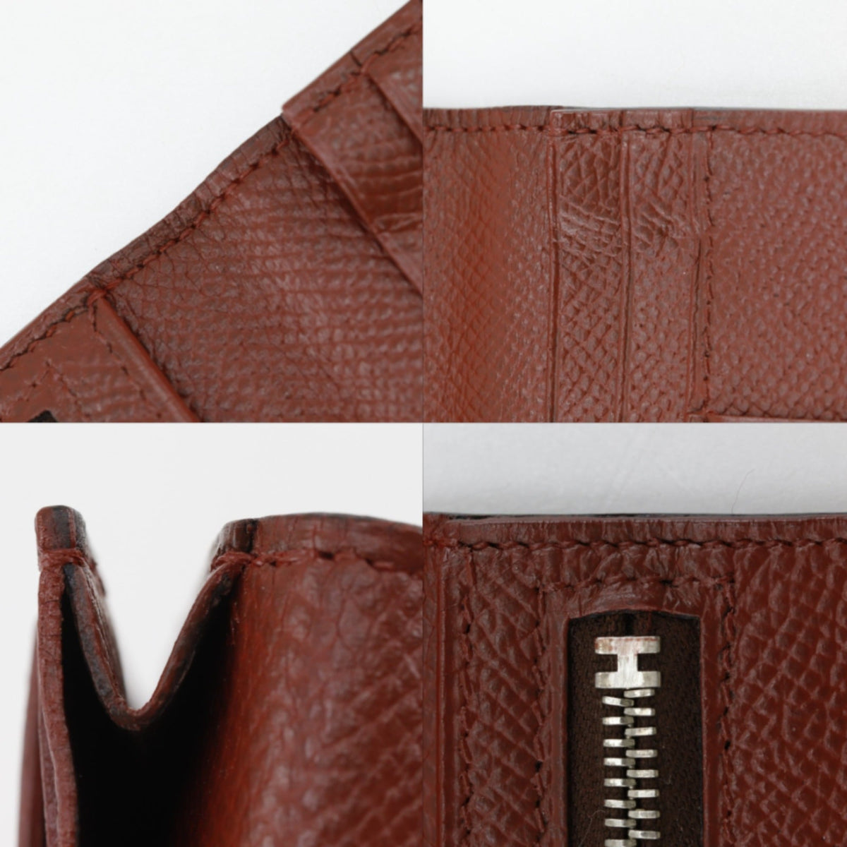 Hermes Bicolor Brown Epsom Leather Long Wallet (Bi-Fold) (Pre-Owned)