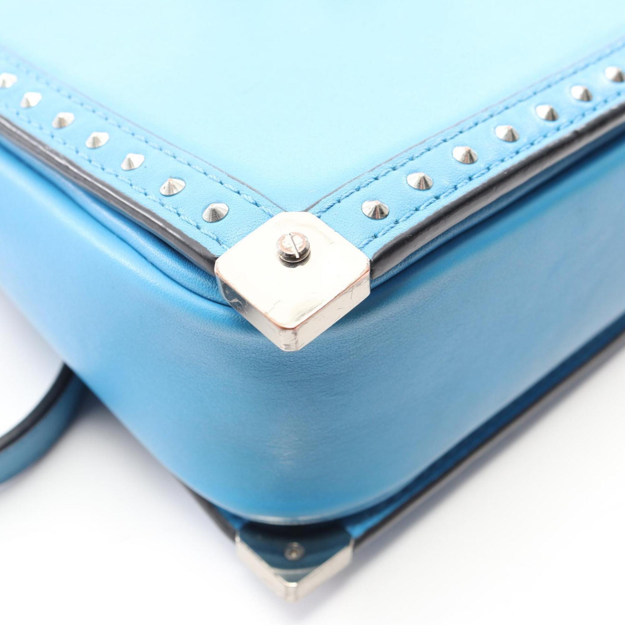 Mcm Blue Leather Handbag Shoulder Bag (Pre-Owned)