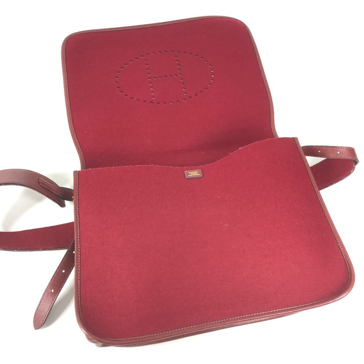 Hermes Red Color Felt Leather Shoulder Bag (Pre-Owned)
