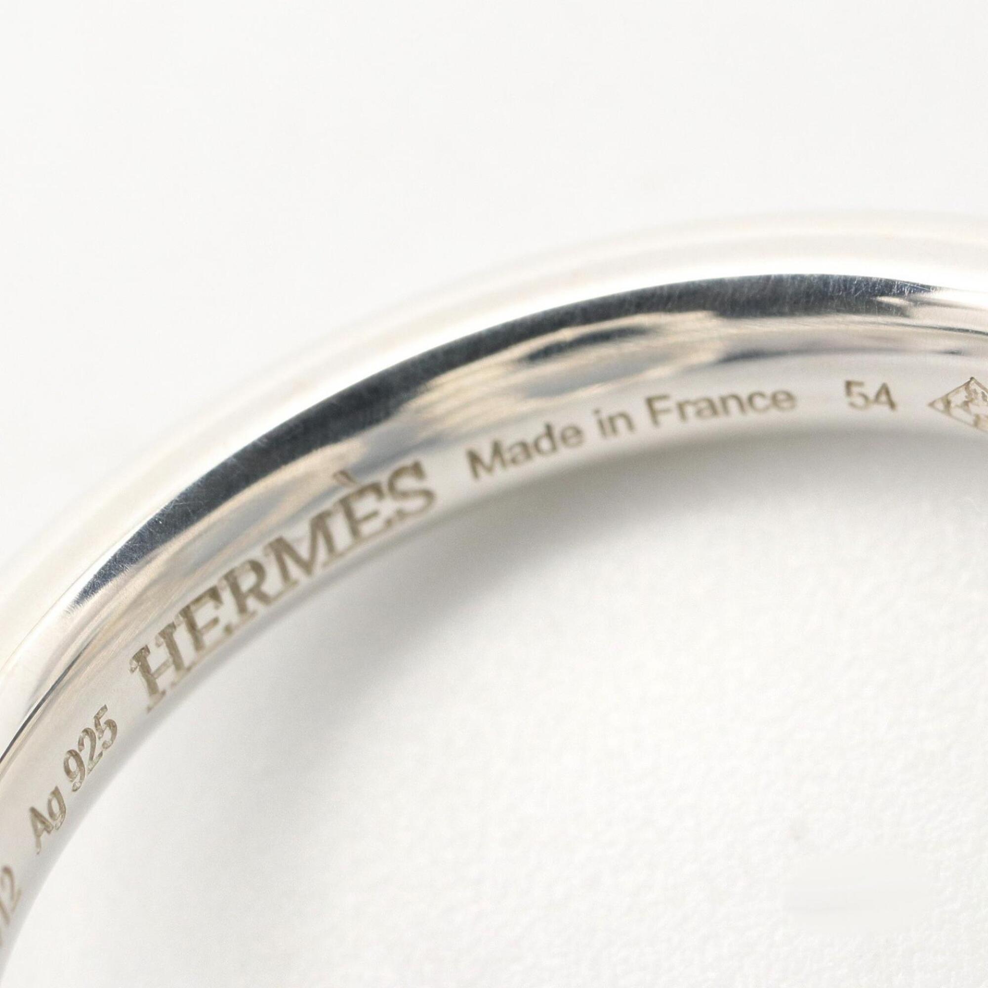 Hermes Silver Silver 925 Band Ring (Pre-Owned)