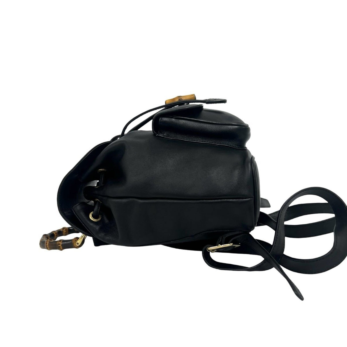Gucci Black Leather Bamboo Backpack (Pre-Owned)