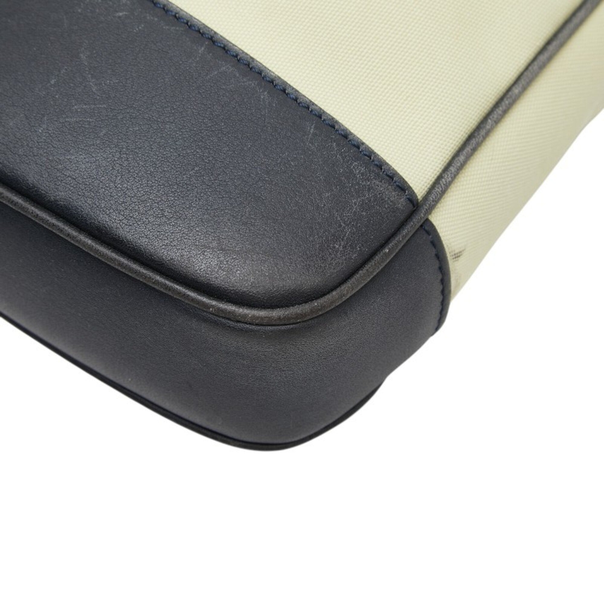 Loewe Beige Black Canvas Leather Shoulder Bag (Pre-Owned)