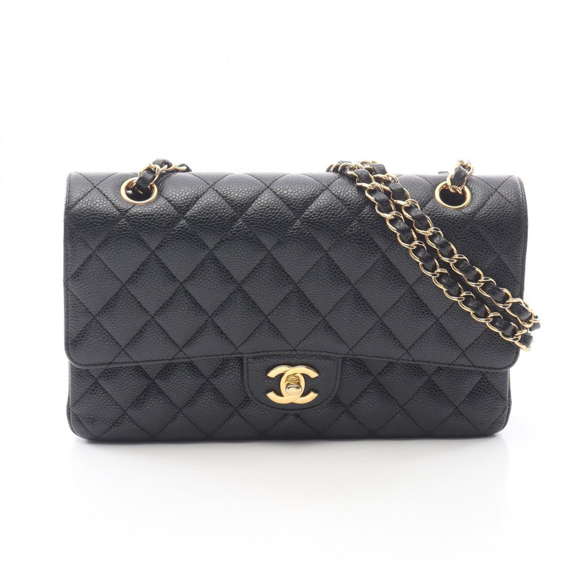 Chanel Black Grained Calfskin Handbag Shoulder Bag (Pre-Owned)