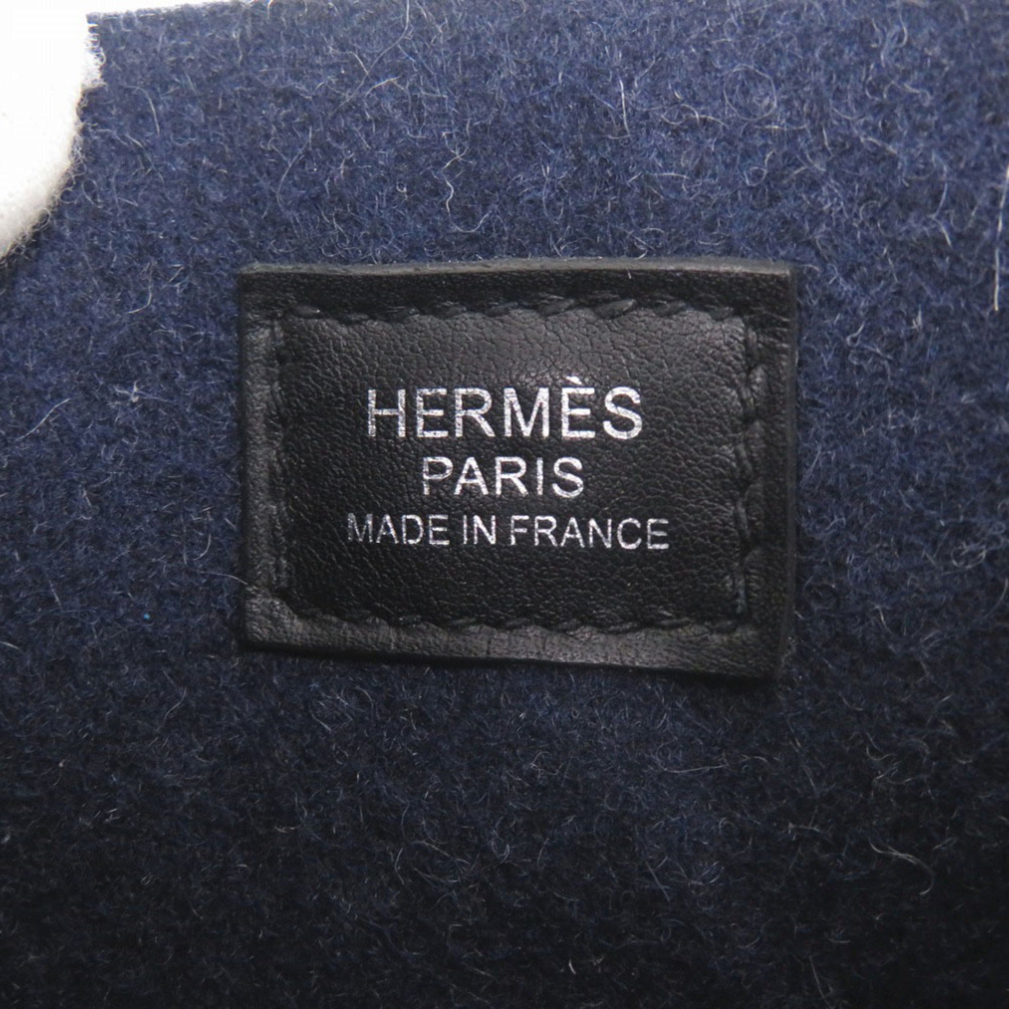 Hermes Black Blue Blue Nuit Felt Swift Leather Shoulder Bag (Pre-Owned)