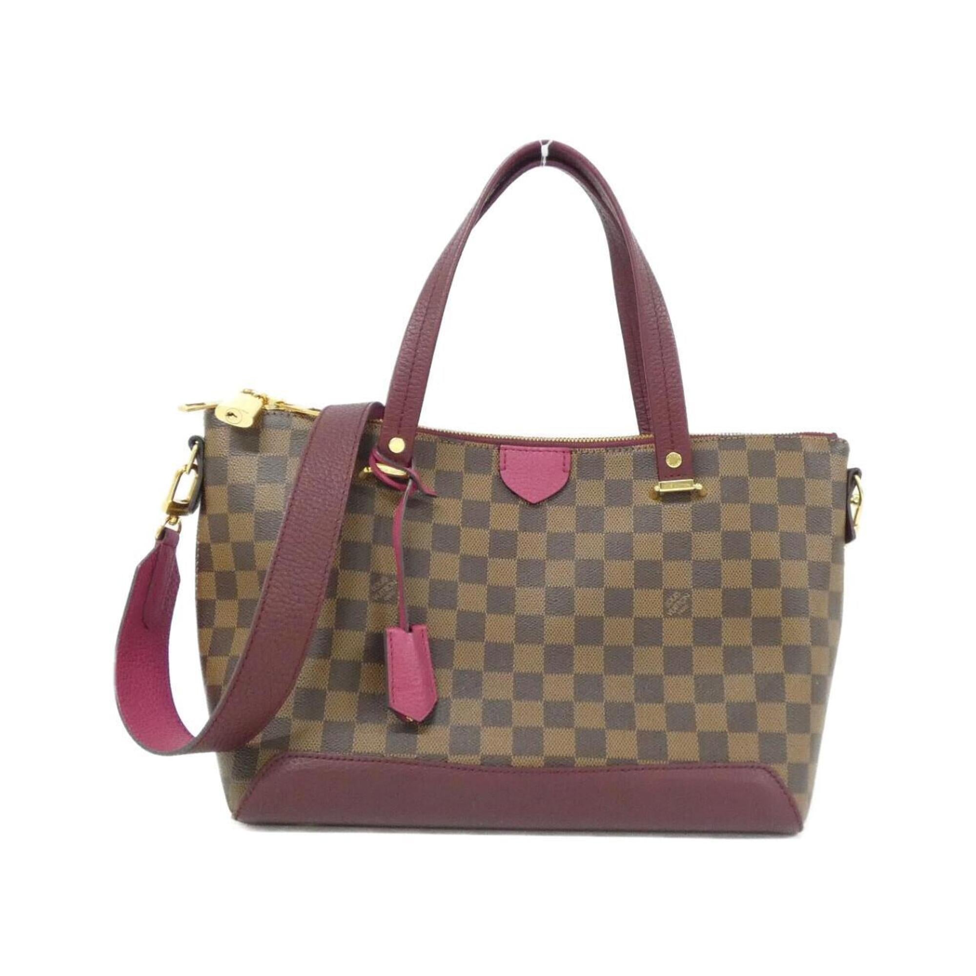 Louis Vuitton Ebene Fuchsia Coated Canvas Leather Handbag (Pre-Owned)