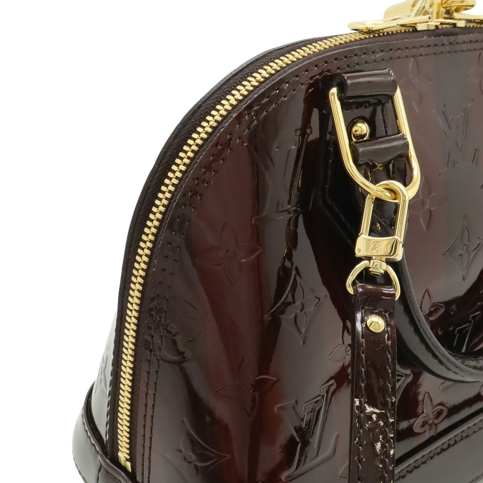 Louis Vuitton Amarante Monogram Vernis Rayures Handbag Shoulder Bag (Pre-Owned)
