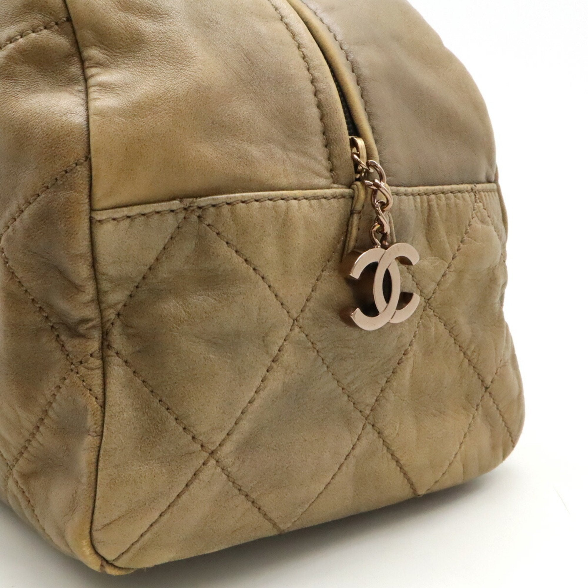 Chanel Brown Leather Boston Bag Tote Bag (Pre-Owned)