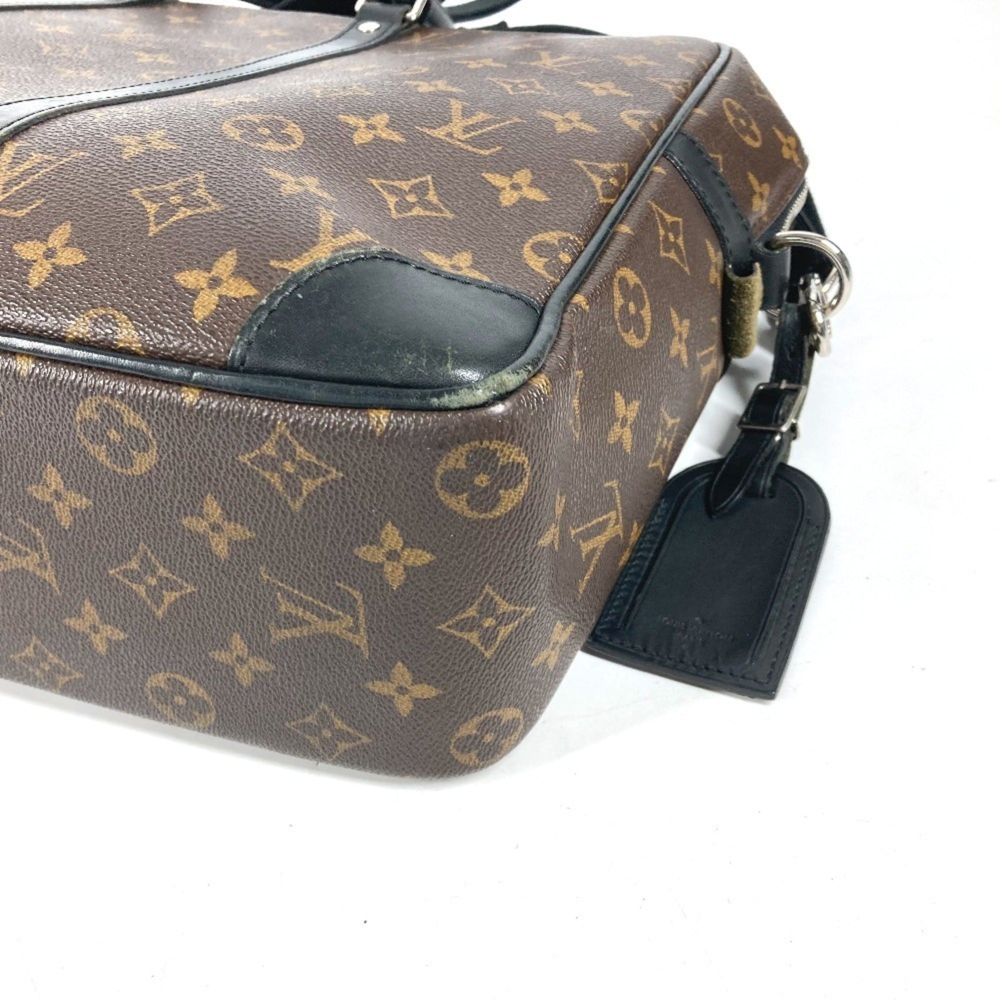 Louis Vuitton Black Brown Canvas Shoulder Bag (Pre-Owned)