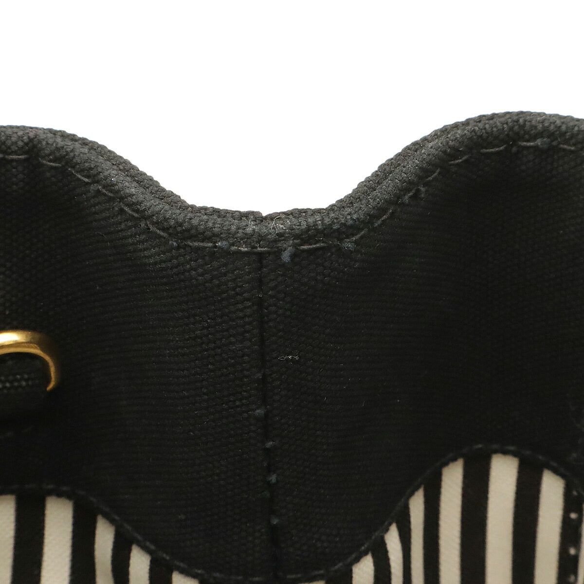 Prada Canapa Black Ivory Nero Talco Canvas Shoulder Bag Tote Bag (Pre-Owned)