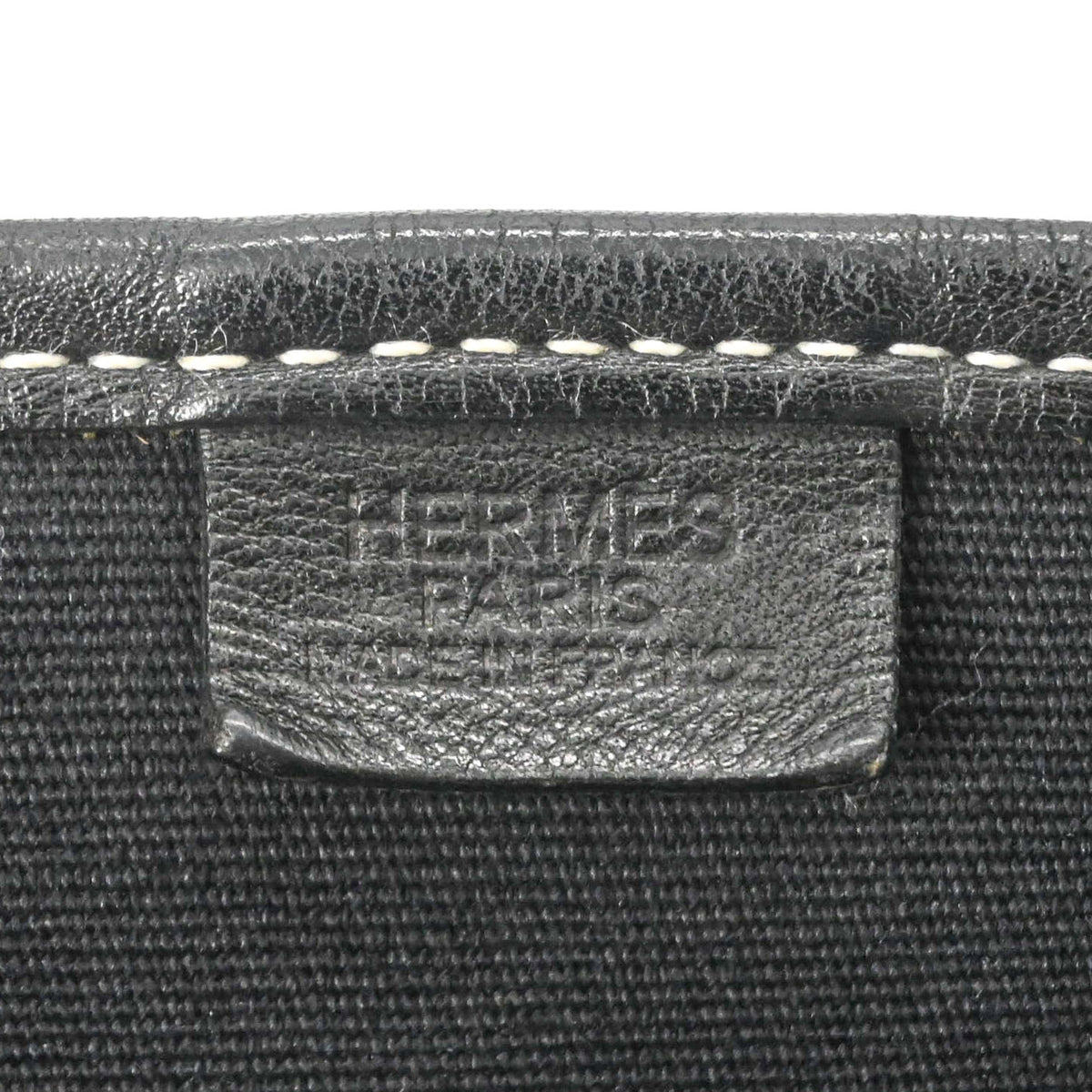 Hermes Buenaventura Black Toile H Leather Messenger Bag Shoulder Bag (Pre-Owned)