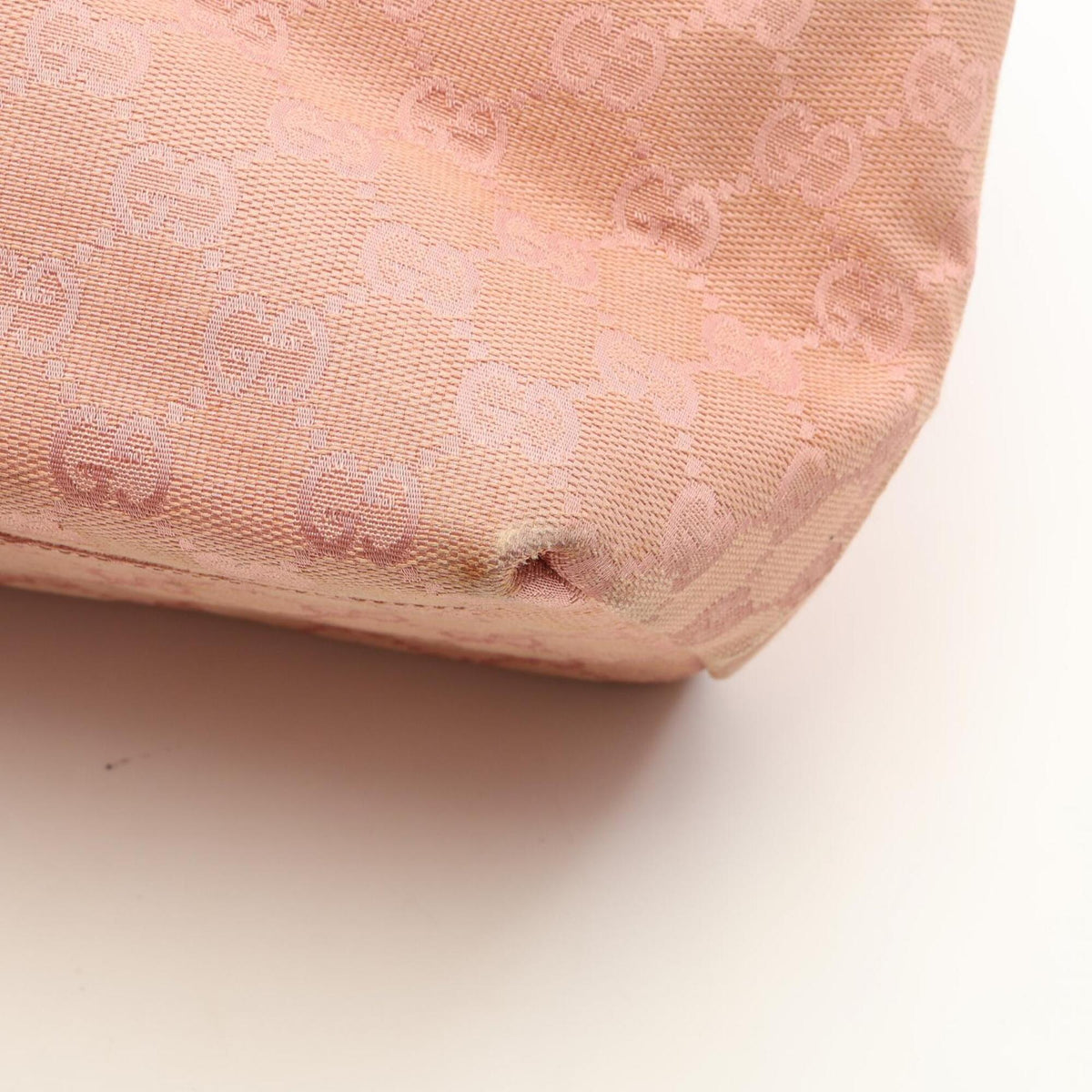 Gucci Pink Canvas Leather Handbag Shoulder Bag (Pre-Owned)