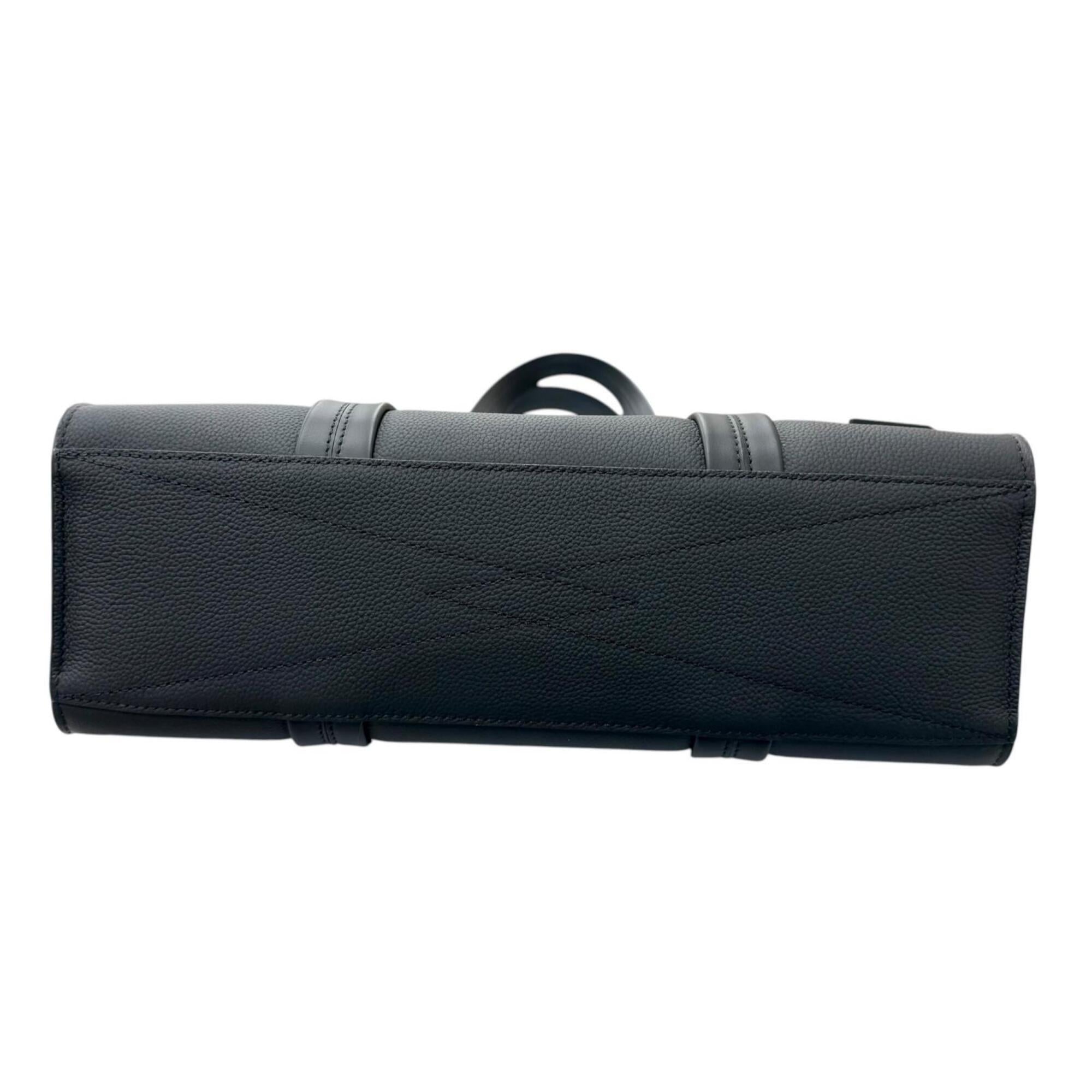Louis Vuitton Black Leather Tote Bag (Pre-Owned)