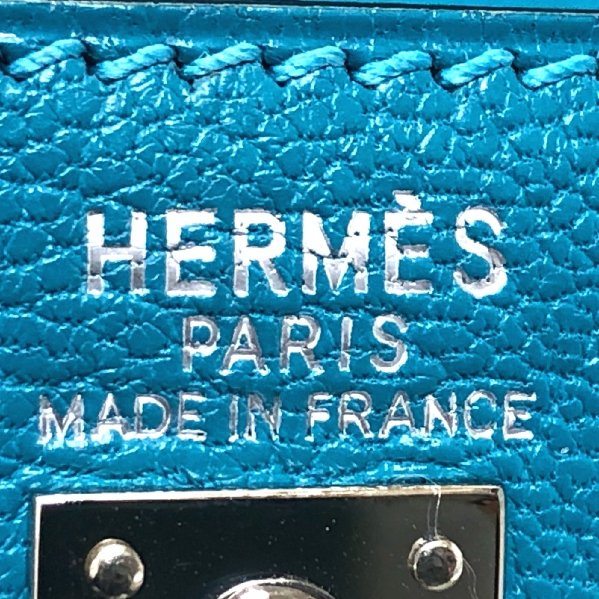 Hermes Blue Jean Chevre Myzore Leather Clutch Bag Pouch (Pre-Owned)