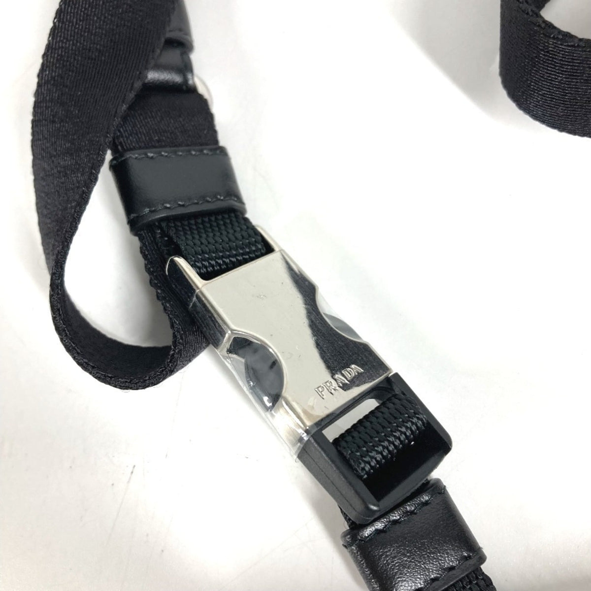 Prada Black Blue Nylon Handbag Pouch (Pre-Owned)