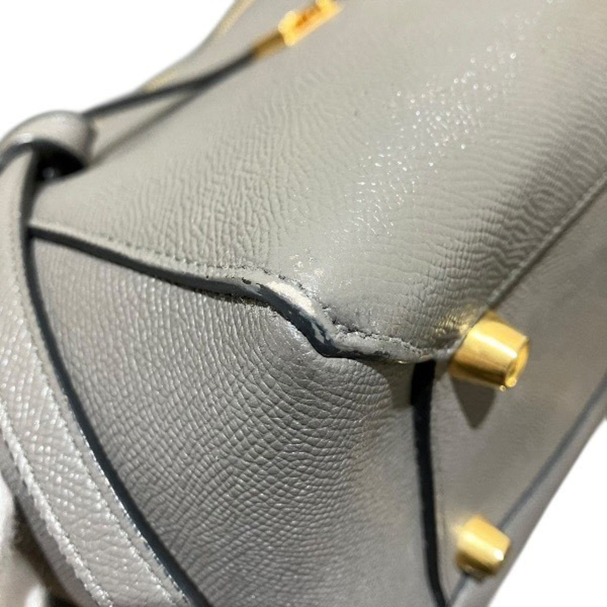 Celine Gray Leather Handbag Shoulder Bag (Pre-Owned)
