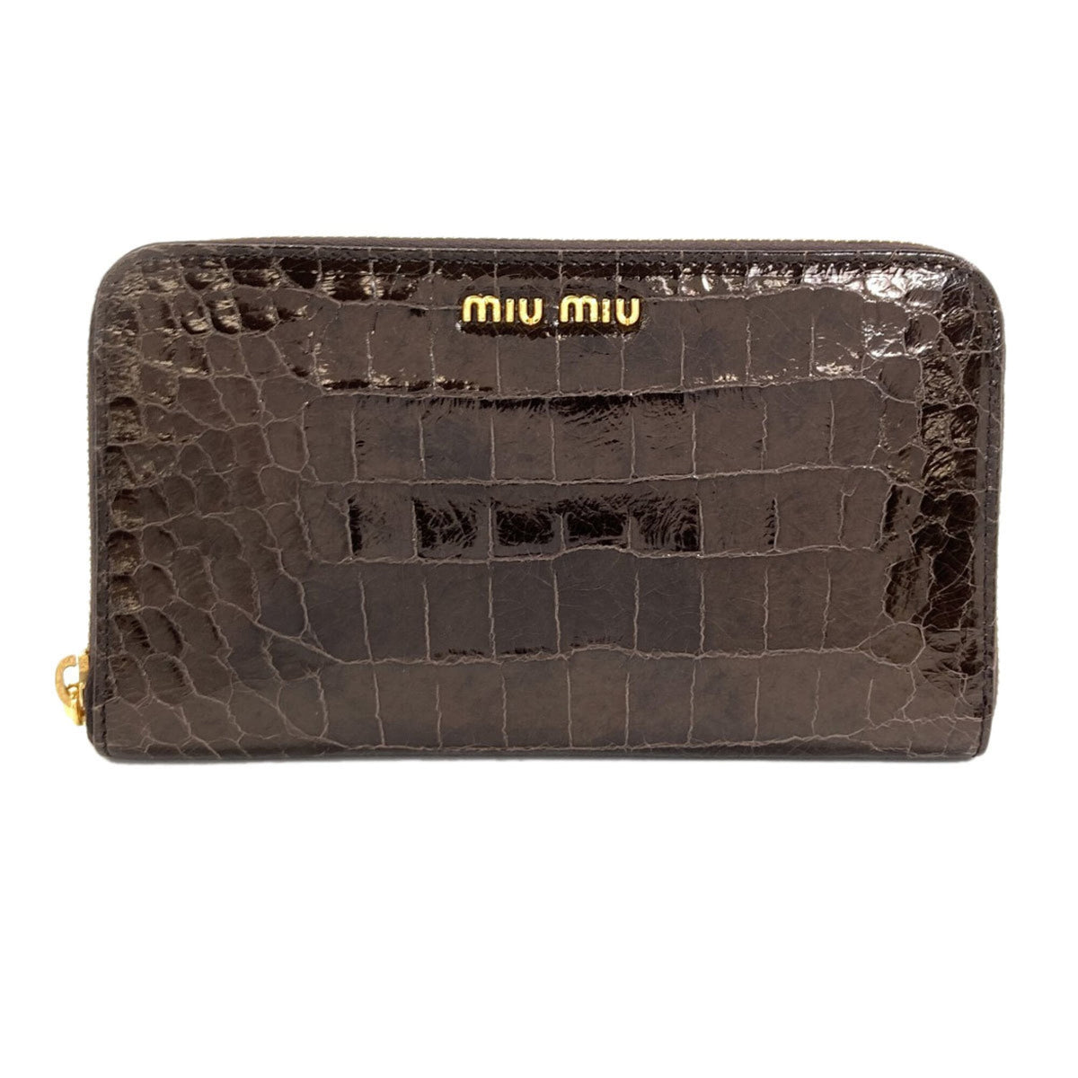 Miu Miu Black Leather Long Wallet (Bi-Fold) (Pre-Owned)